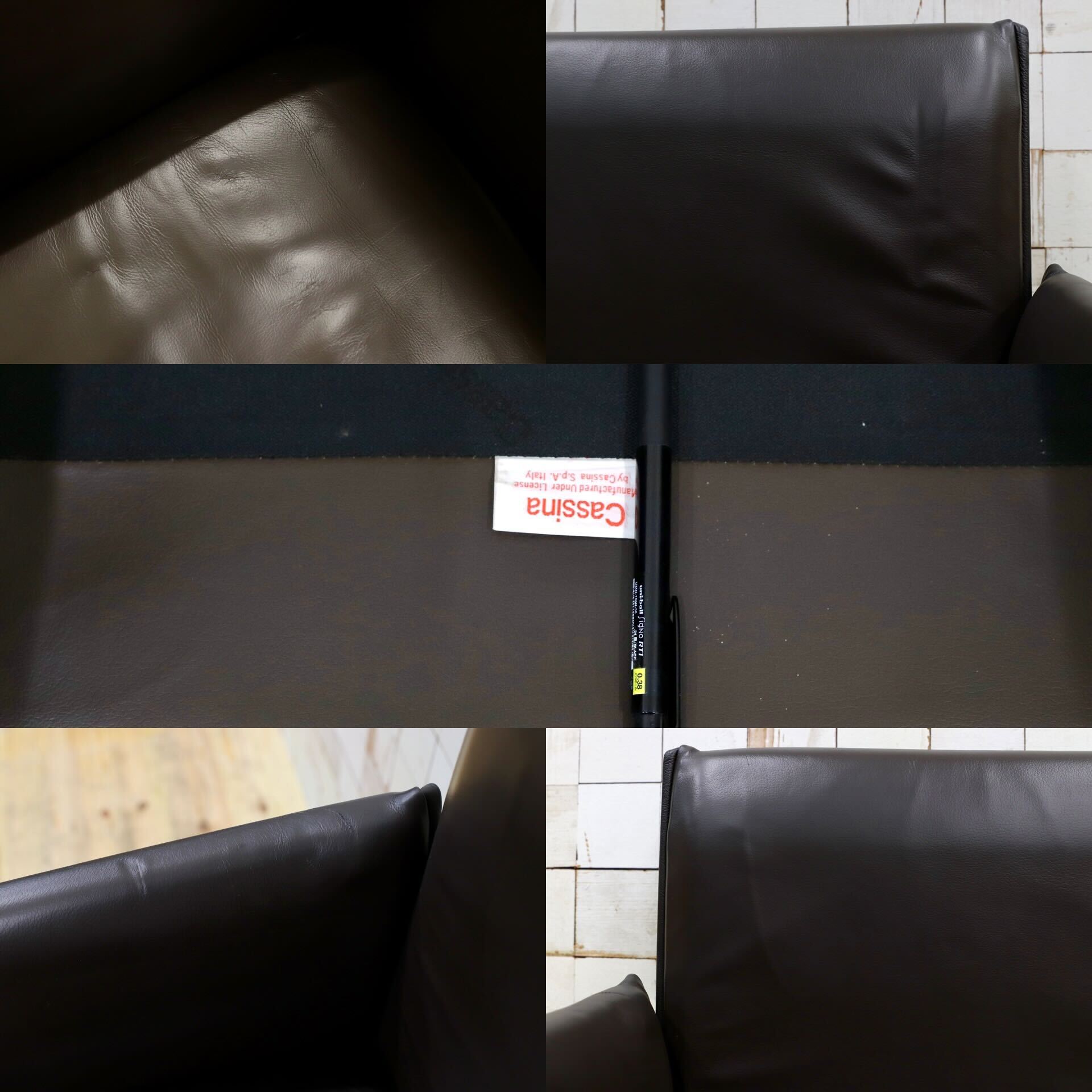 GMHK778H○Cassina / カッシーナ BREAK ブレーク 本革 レザー アームチェア 椅子 キャスター付き マリオ・ベリーニ イタリアモダン 約56万