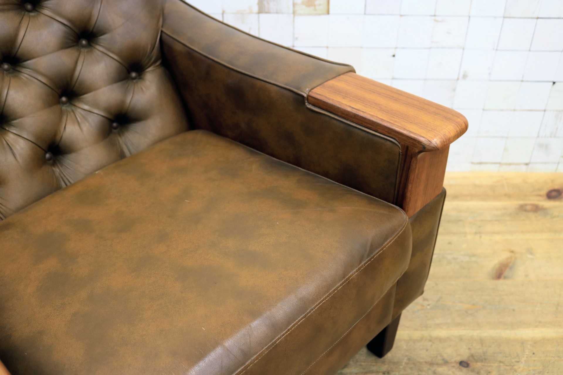 GMJH205B◯冨士ファニチア / FUJI FURNITUR シングルソファ ラウンジチェア パーソナルチェア レザー 応接室 昭和レトロ ヴィンテージ