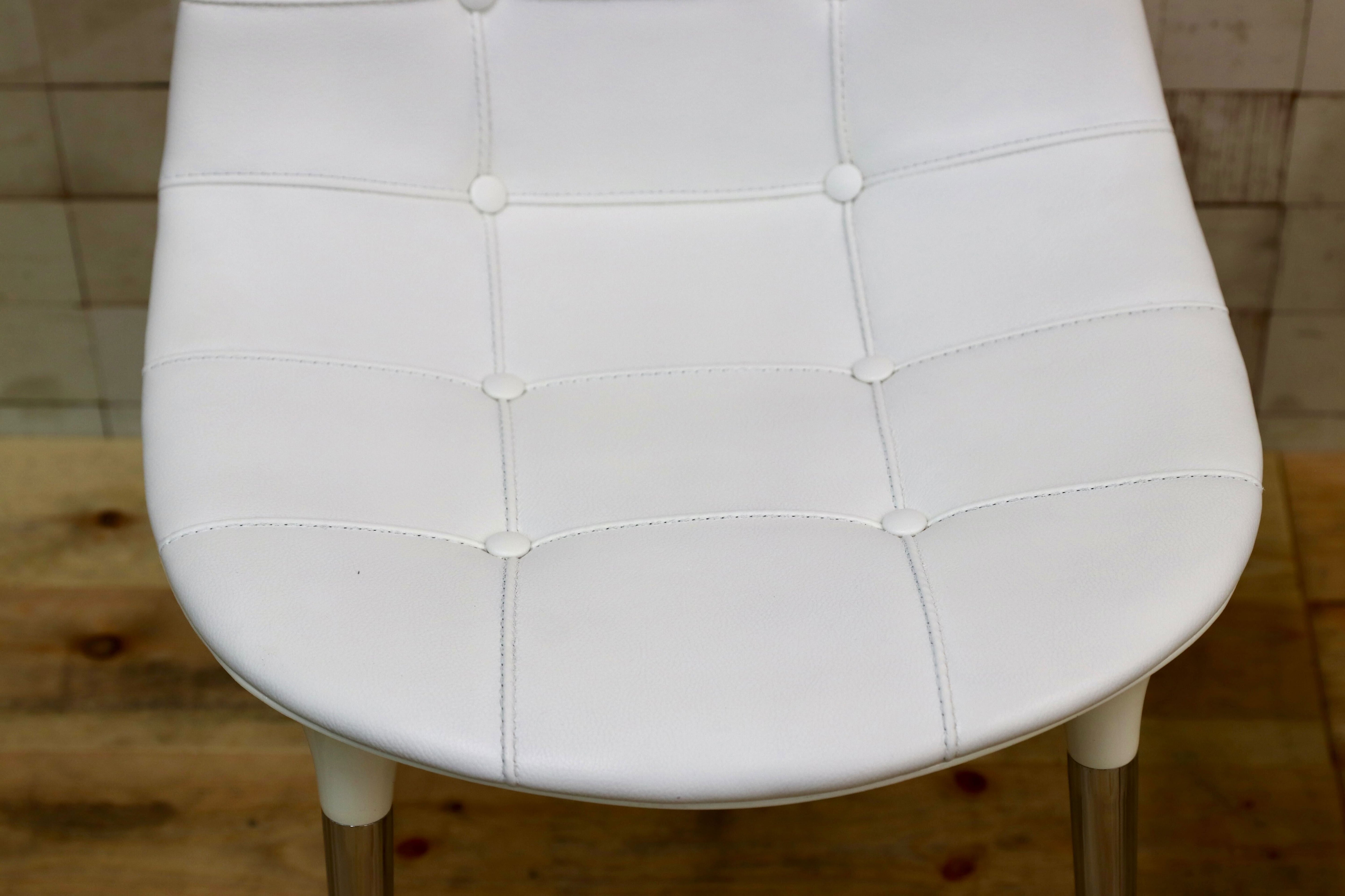 GMIS177○Cassina / カッシーナ CAPRICE カプリス ダイニングチェア 椅子 白 レザー PHILIPPE STARCK フィリップ・スタルク 定価約46万