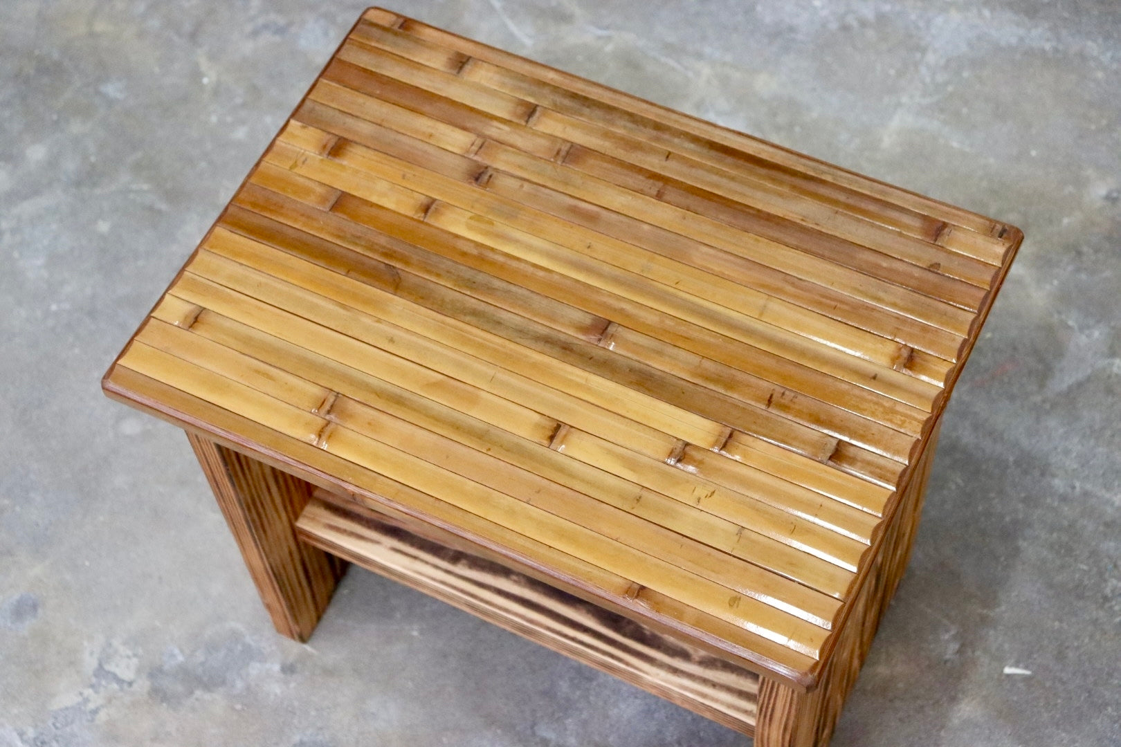 GMJK129A○梅里竹芸 Umezato Bamboo Craft 竹家具 スツール 花台 ディスプレイラック 工芸品 バンブー 宮崎 高級 健康椅子