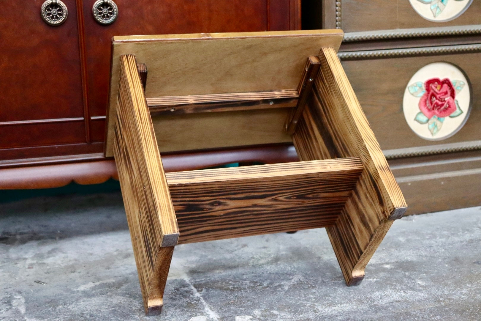 GMJK129A○梅里竹芸 Umezato Bamboo Craft 竹家具 スツール 花台 ディスプレイラック 工芸品 バンブー 宮崎 高級 健康椅子