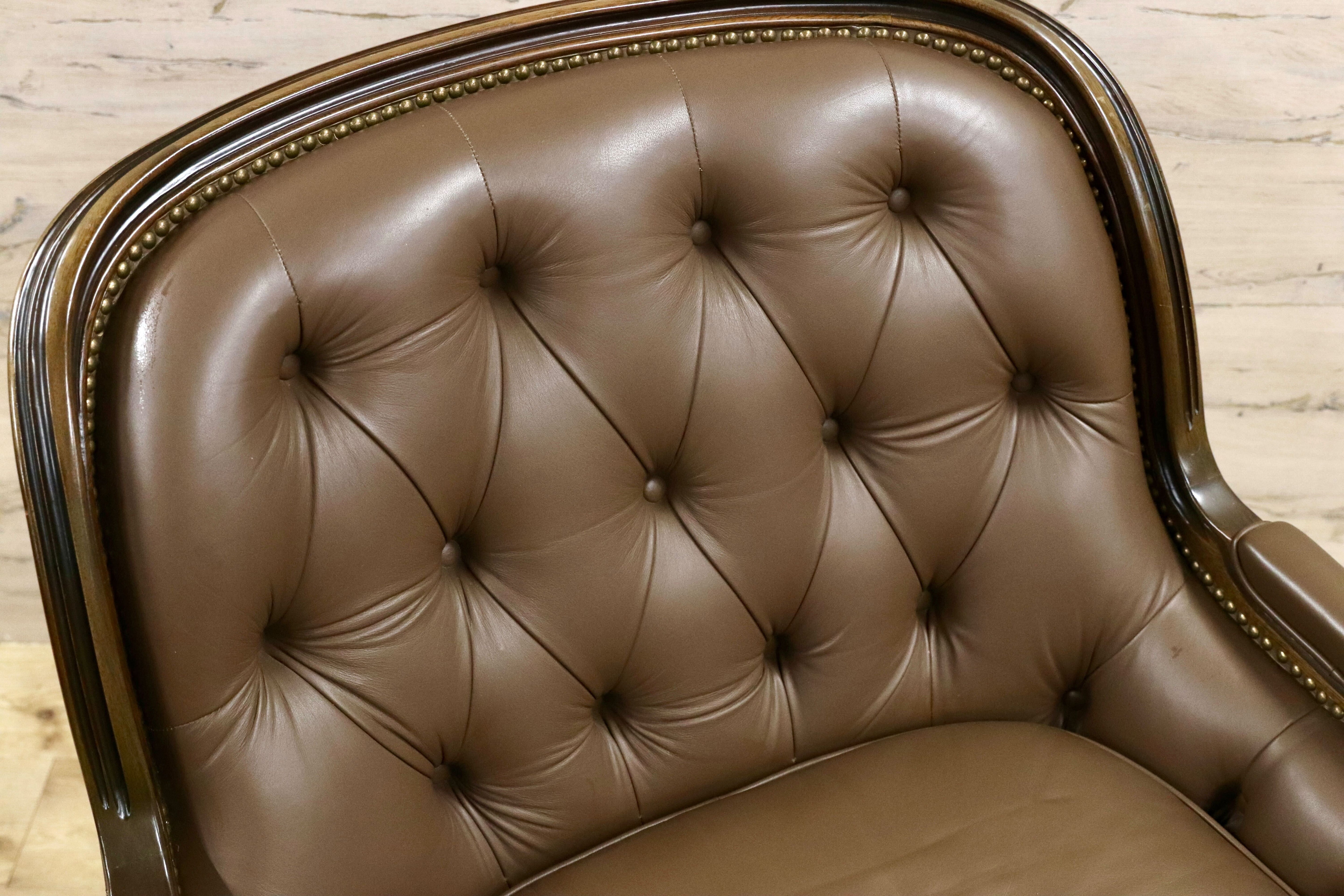 GMHS189B○maruni / マルニ BOURBON ブルボン 1人掛けソファ シングルソファ 本革 ブラウン クラシック ヴィンテージ 稀少モデル