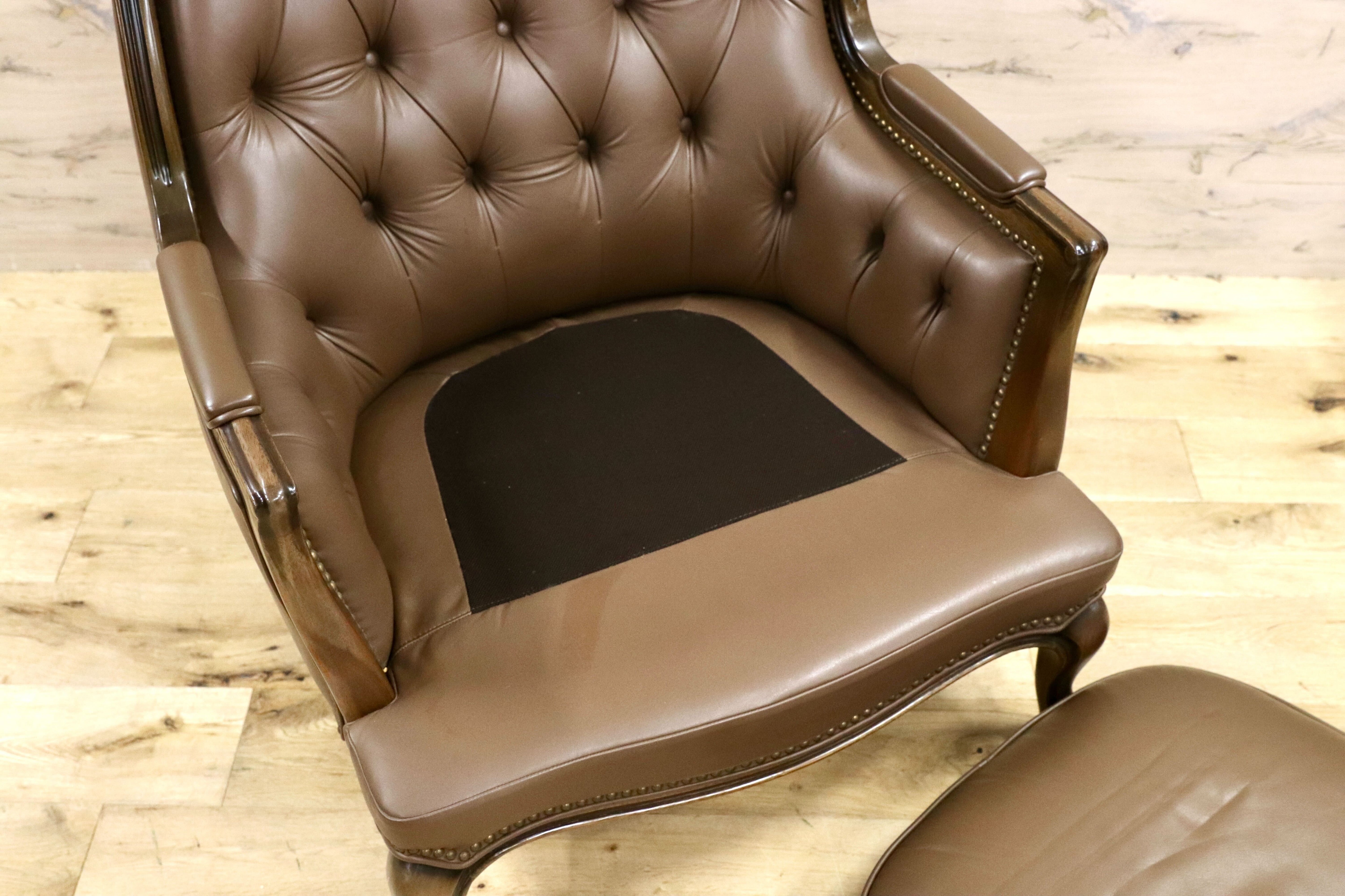 GMHS189B○maruni / マルニ BOURBON ブルボン 1人掛けソファ シングルソファ 本革 ブラウン クラシック ヴィンテージ 稀少モデル