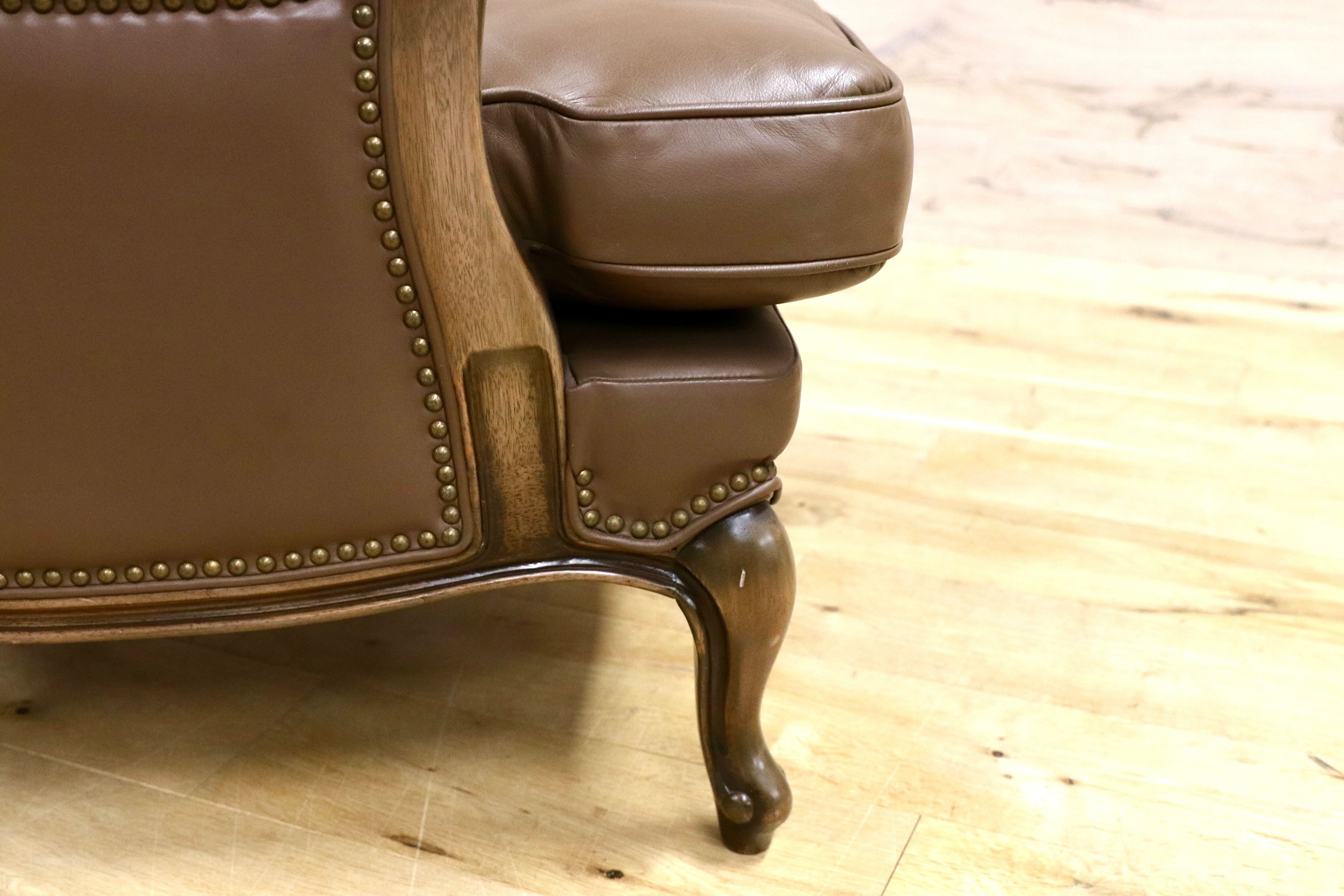 GMHS189B○maruni / マルニ BOURBON ブルボン 1人掛けソファ シングルソファ 本革 ブラウン クラシック ヴィンテージ 稀少モデル