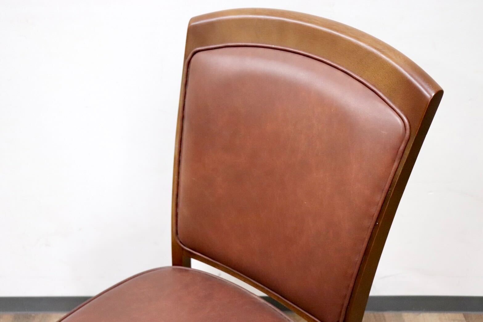 GMGH506A○maruni / マルニ 地中海 レティーロ ダイニングチェア 食卓椅子 ビーチ材 本革 ブラウン ヨーロピアン クラシック 定価約7万