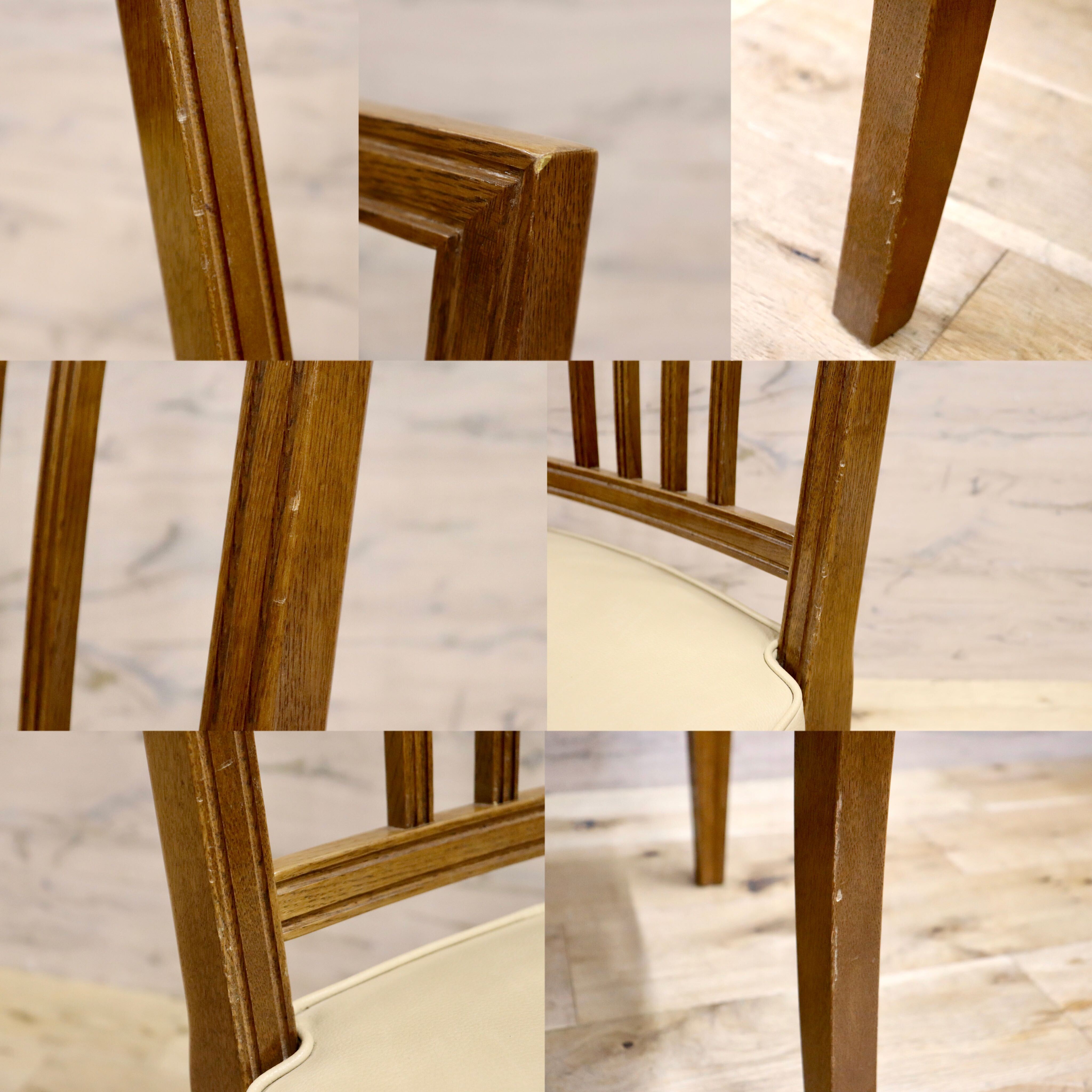 GMHS360A○domani / ドマーニ カリモク最高峰 QUEENS LIFE ダイニングチェア アームレスチェア 2脚セット レザー アイボリー 定価約20万