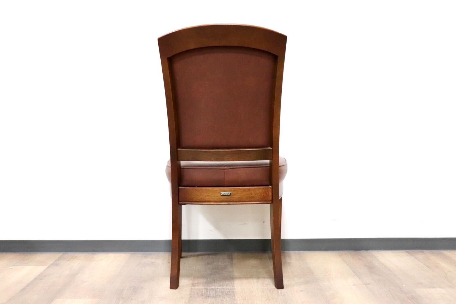 GMGH506A○maruni / マルニ 地中海 レティーロ ダイニングチェア 食卓椅子 ビーチ材 本革 ブラウン ヨーロピアン クラシック 定価約7万