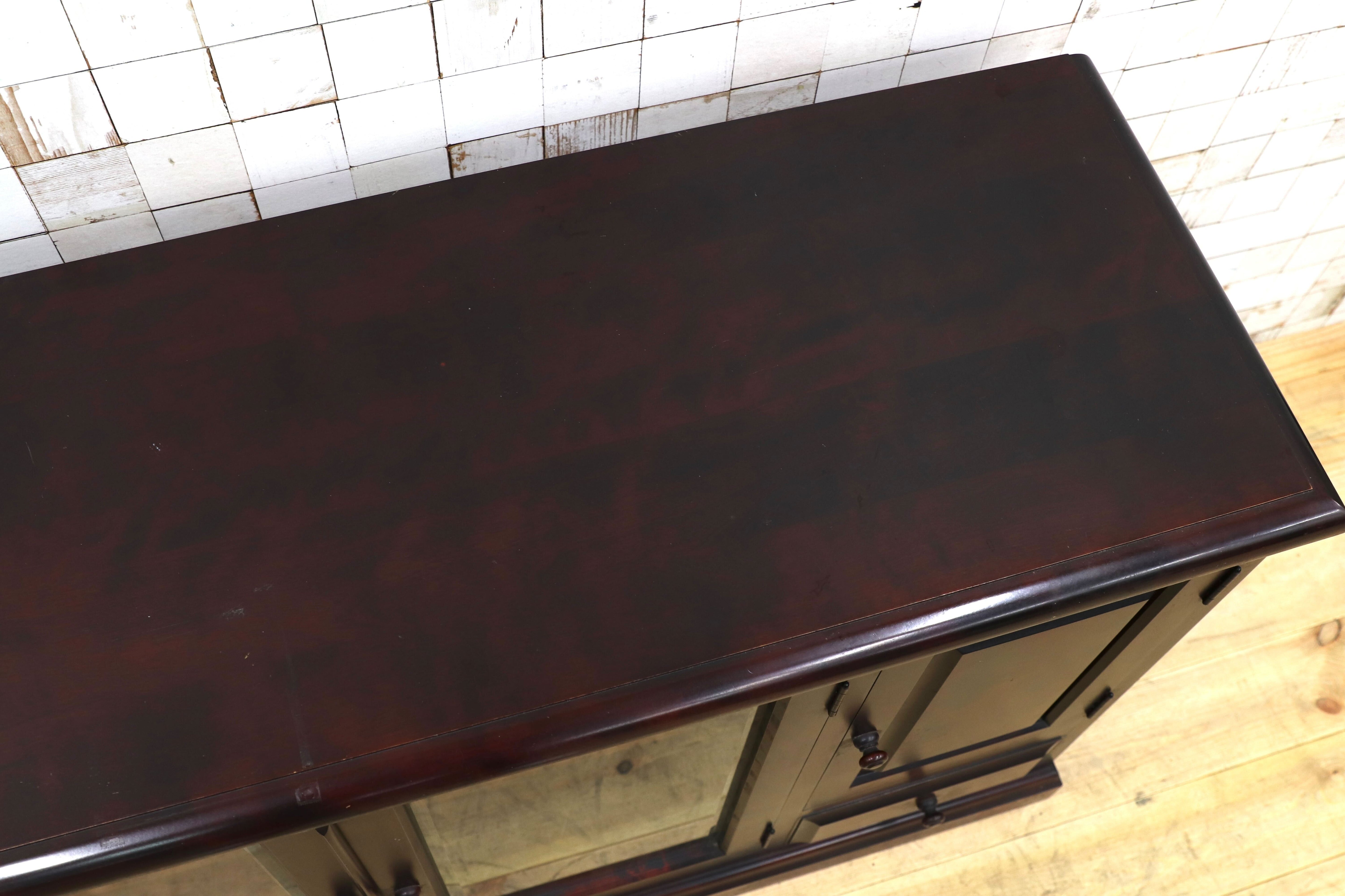GMHH250○民芸家具 サイドボード リビングボード 樺材 レトロ 和家具 和モダン アンティーク 検)和光 北海道民芸家具 九州民芸家具