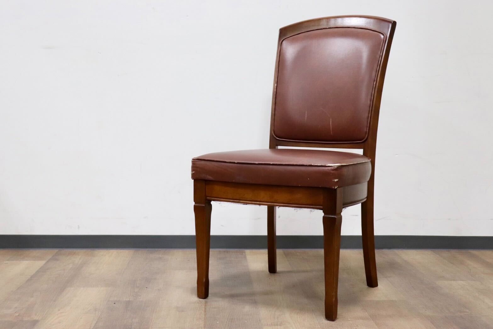 GMGH506B○maruni / マルニ 地中海 レティーロ ダイニングチェア 食卓椅子 ビーチ材 本革 ブラウン ヨーロピアン クラシック 定価約7万