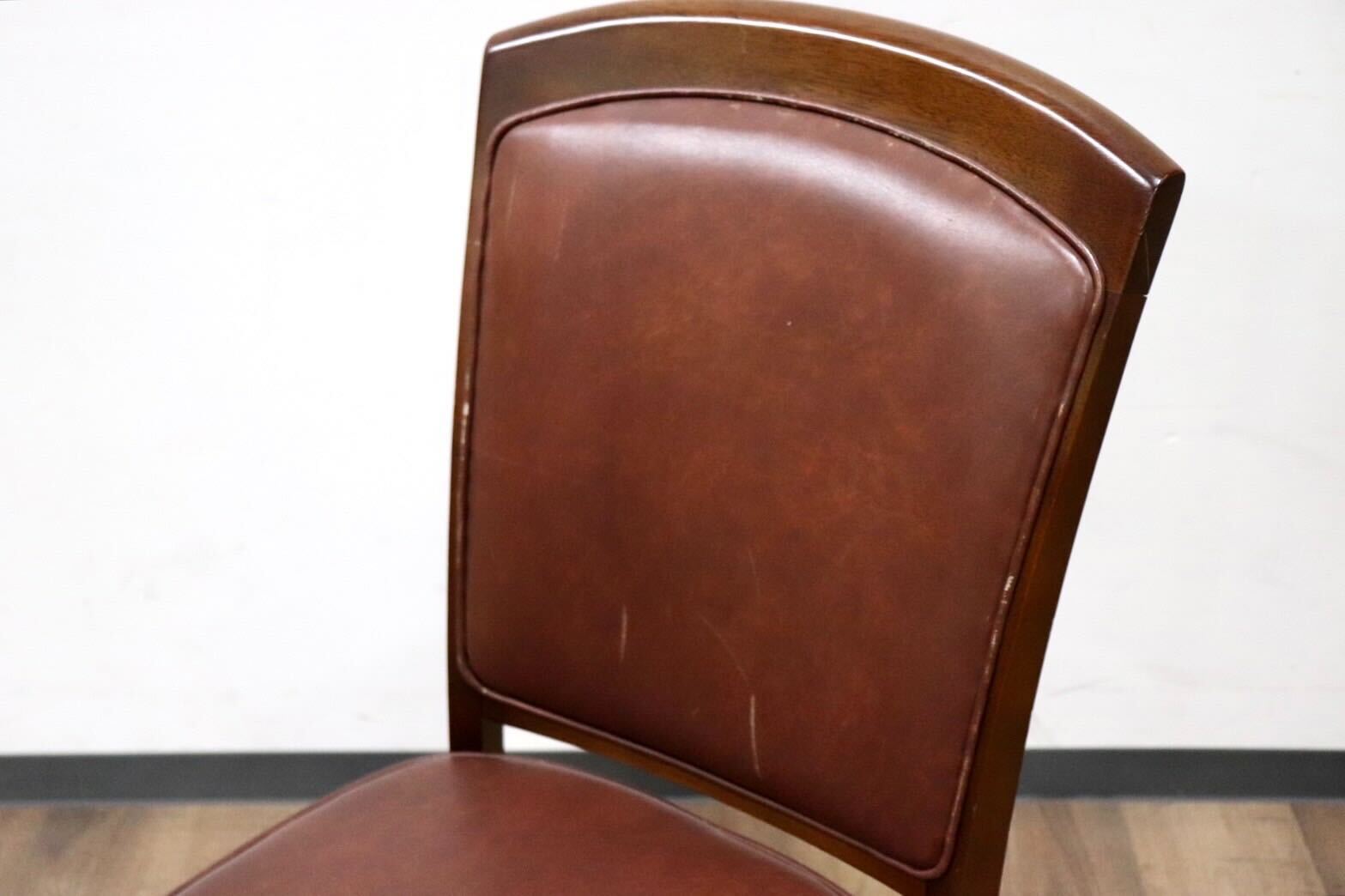 GMGH506B○maruni / マルニ 地中海 レティーロ ダイニングチェア 食卓椅子 ビーチ材 本革 ブラウン ヨーロピアン クラシック 定価約7万