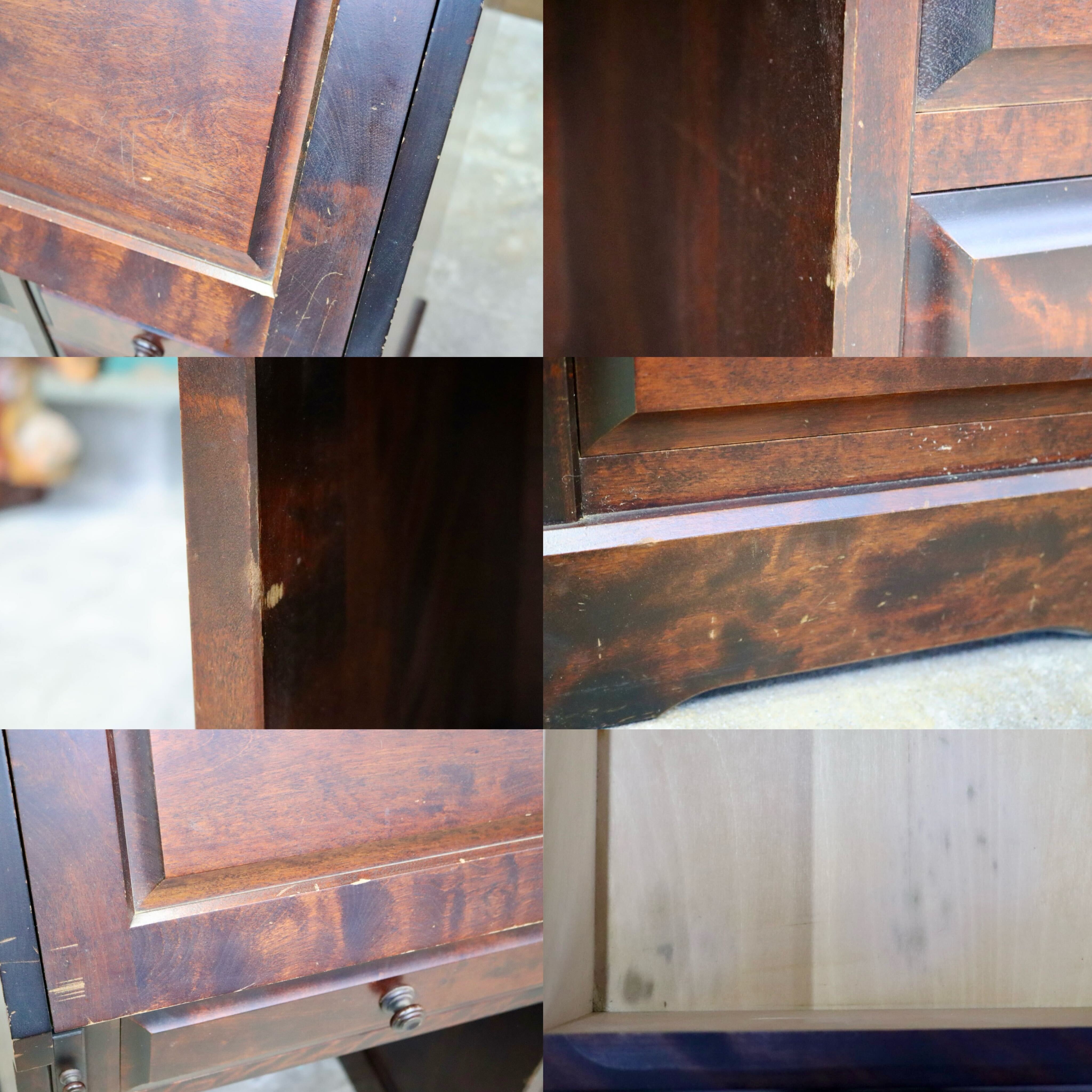 GMIS324○北海道民芸家具 ライティングビューロー デスク 学習机 勉強机 樺材 無垢 作業台 和室 座敷 和家具 古民家 和モダン アンティーク