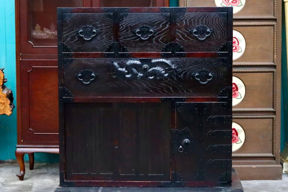 GMJS110A○階段箪笥 両面 時代箪笥 チェスト 整理箪笥 タンス 引き出し 和家具 和モダン 和室 座敷 古民家 レトロ ヴィンテージ
