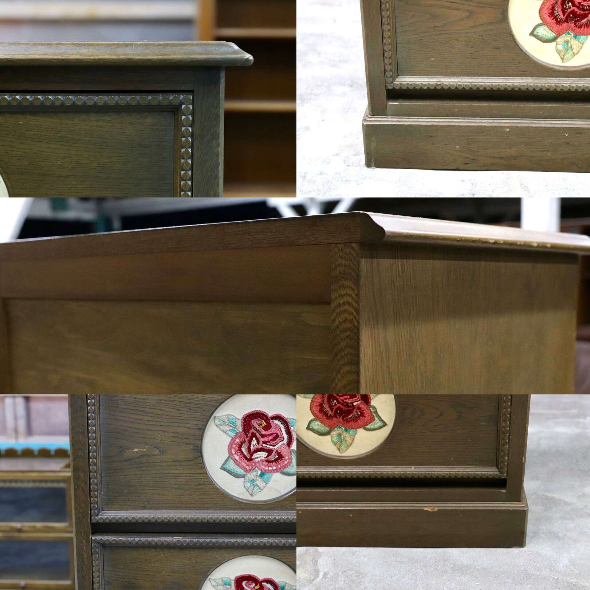 GMIK45○神戸家具 洋家具 トールチェスト リビング収納 整理箪笥 楢材 クラシック オールド ヴィンテージ カントリー 検)永田良介