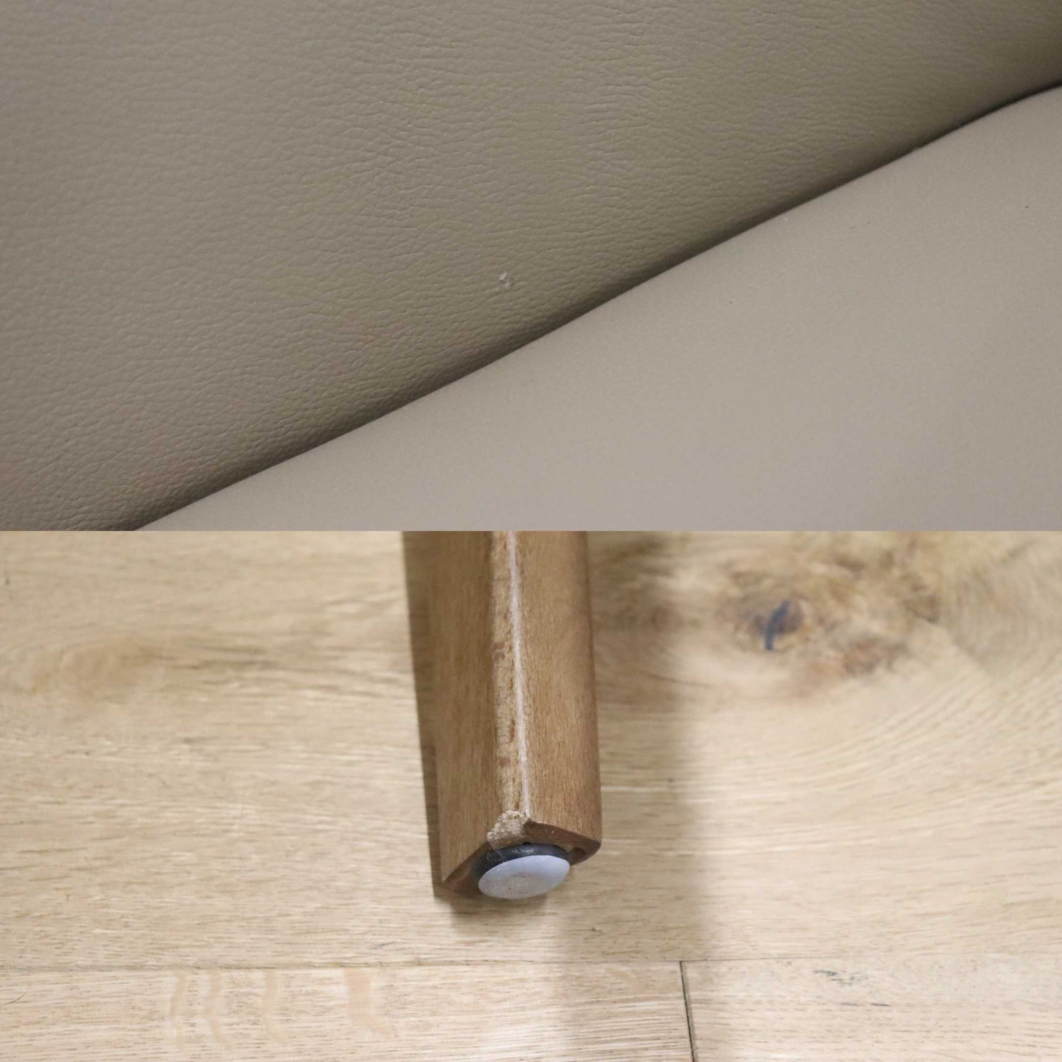 GMGN421V○Andreu World / アンドリュー・ワールド Brandy アームチェア 椅子 本革 レザー ベージュ モダン 定価約20万 展示品