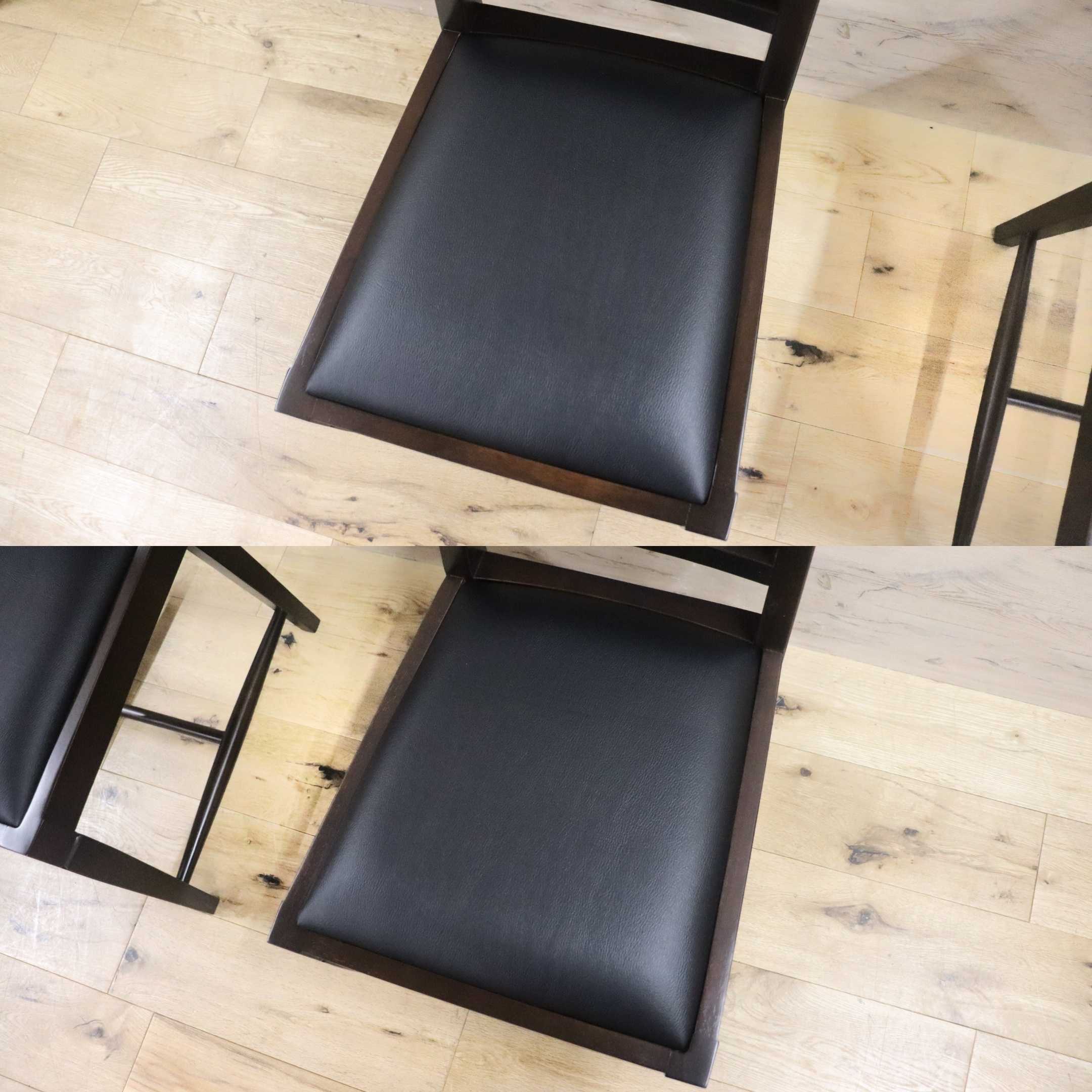 GMGN342Y○CHERRY FURNITURE / 桜屋工業 ダイニングチェア チャーチチェア マガジンラック 合皮 ダークブラウン 2脚セット モダン 未使用品