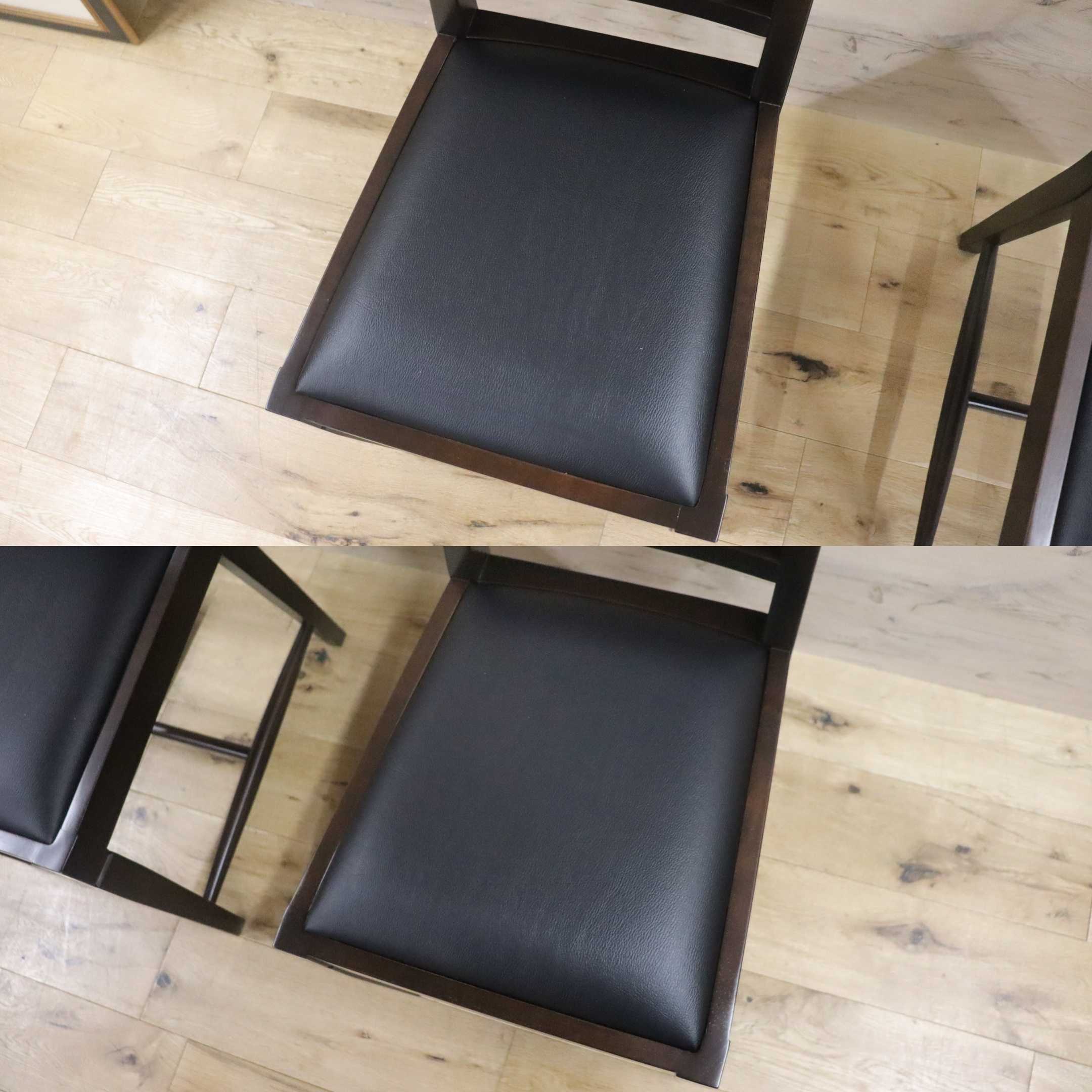 GMGN342Z○CHERRY FURNITURE / 桜屋工業 ダイニングチェア チャーチチェア マガジンラック 合皮 ダークブラウン 2脚セット モダン 未使用品