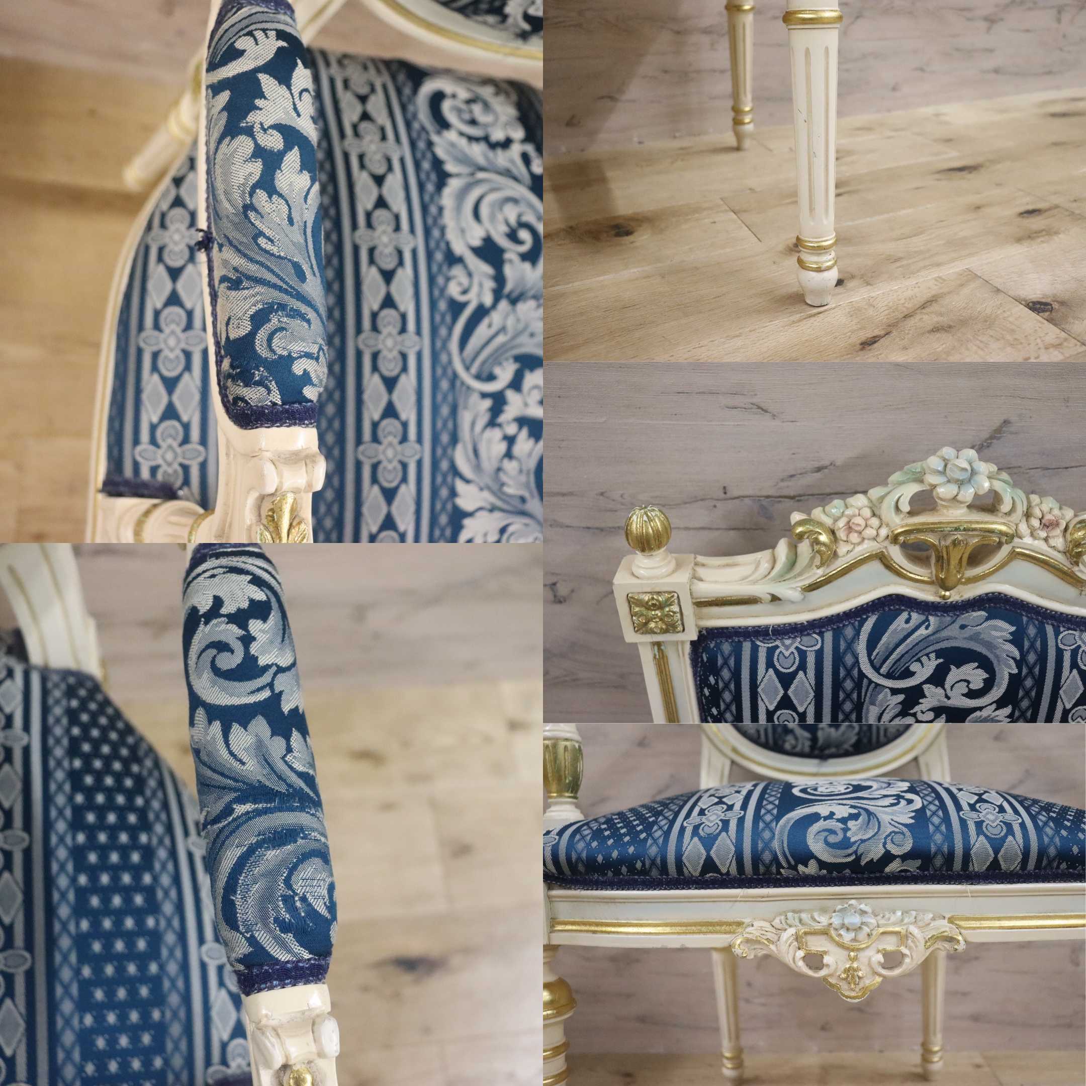 GMGN490D○西洋 アンティーク サロンチェア アームチェア 椅子 クラシック エレガント シャビーシック ロココ調 ヨーロピアン