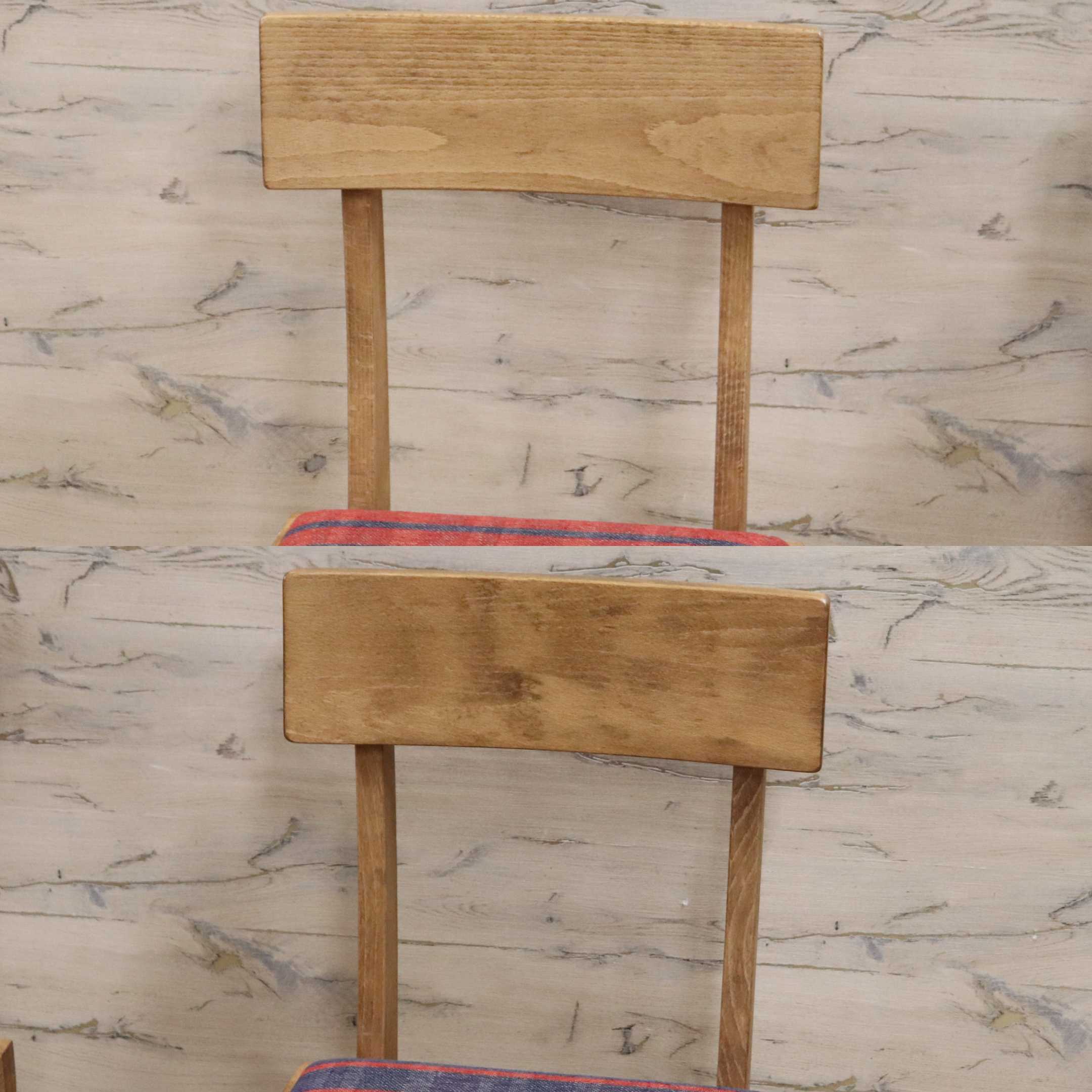 GMGH426B○Calore / カロレ 出雲 ダイニングチェア 椅子 2脚セット ファブリック マドラスチェック 美品