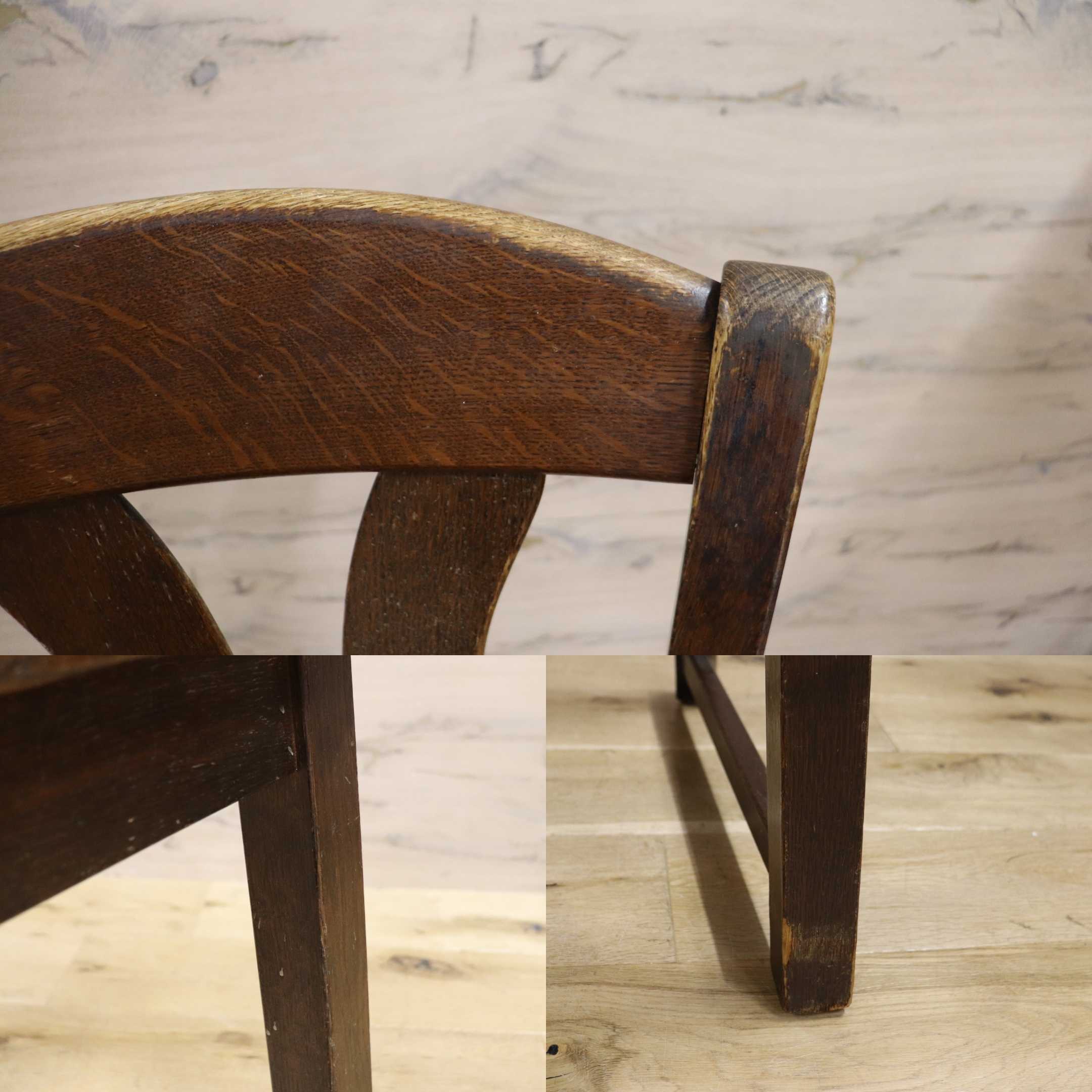 GMGH454A○オランダ製 ダッチカントリー ダイニングチェア 椅子 店舗什器 オーク無垢材 カントリー ヴィンテージ