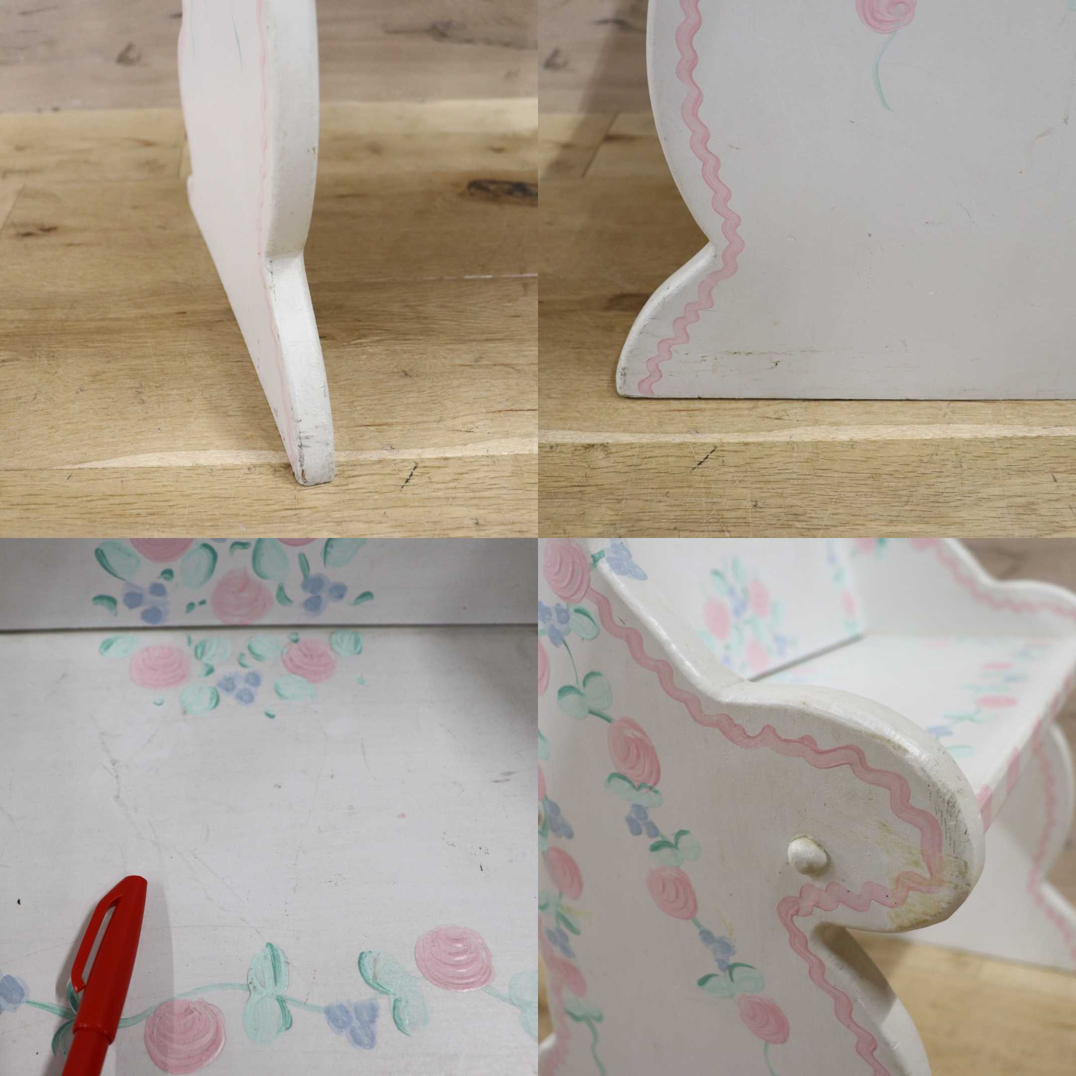 GMGH413○飾り棚 本棚 ベビー家具 キッズ バラ柄 うさぎ カントリー メルヘン 輸入雑貨 オブジェ アメリカ製