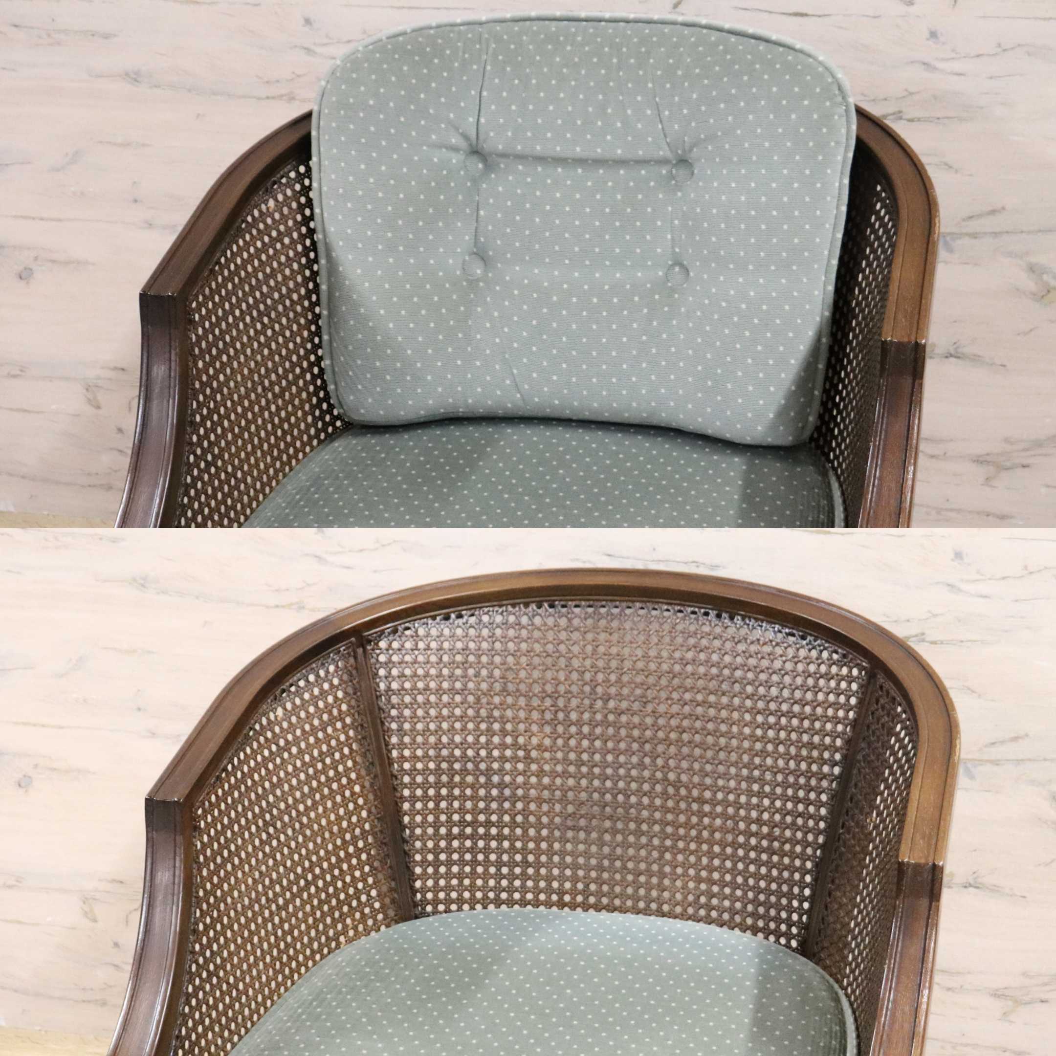 GMGK488B○domani / ドマーニ QUEENS LIFE カリモク シングルソファ 一人掛けソファ ラタン ベロア ドット柄 約17万