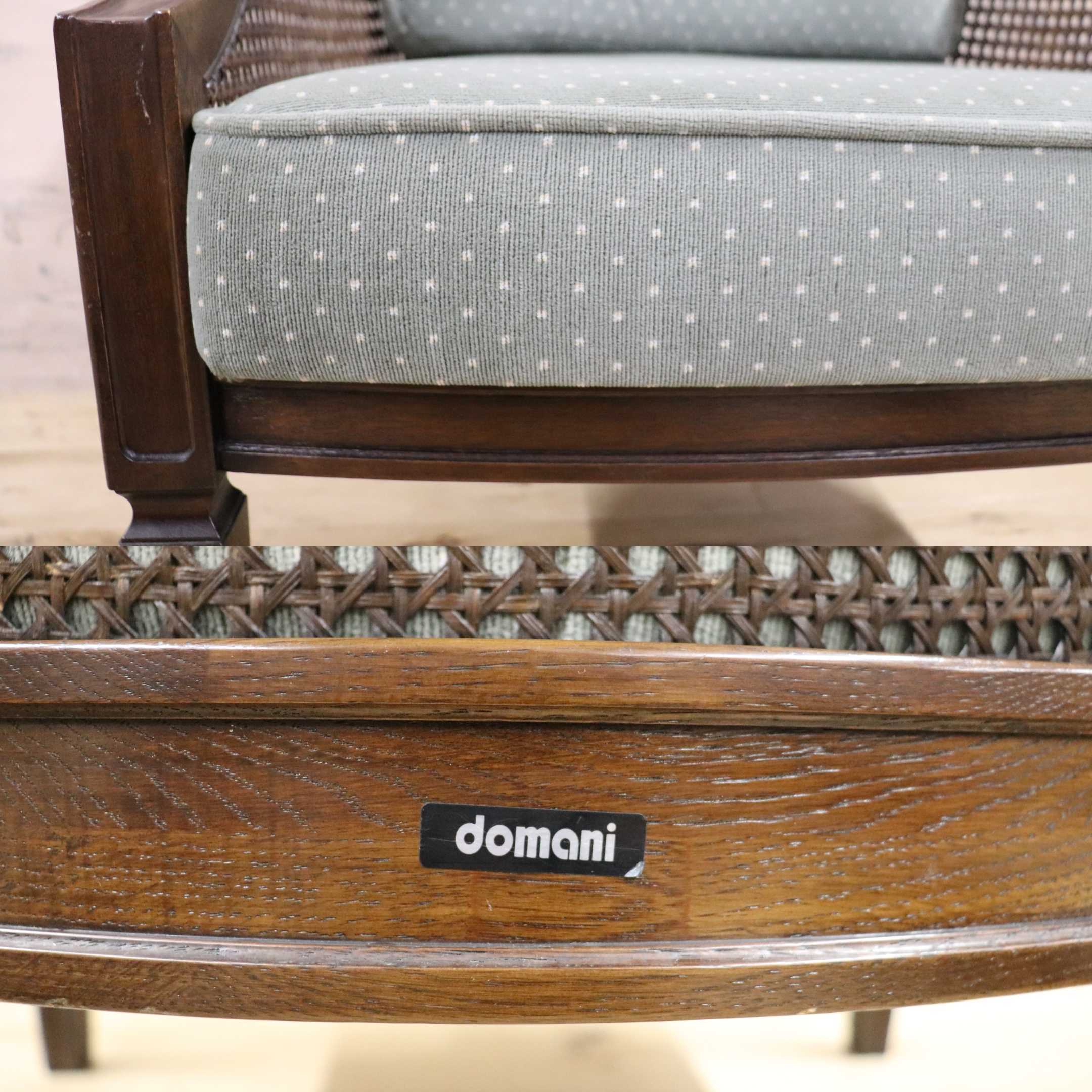 GMGK488B○domani / ドマーニ QUEENS LIFE カリモク シングルソファ 一人掛けソファ ラタン ベロア ドット柄 約17万