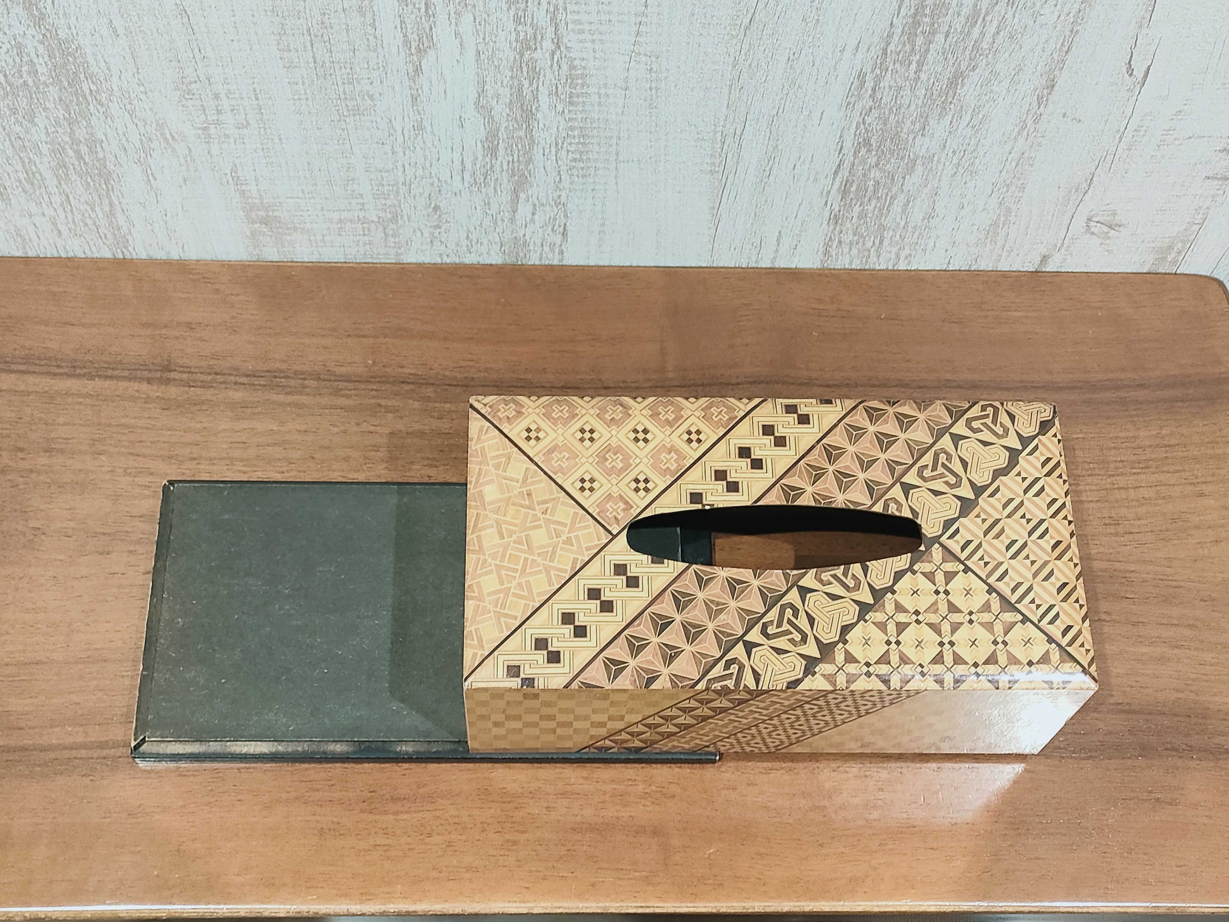 GMHO146○箱根寄木細工 ティッシュボックス