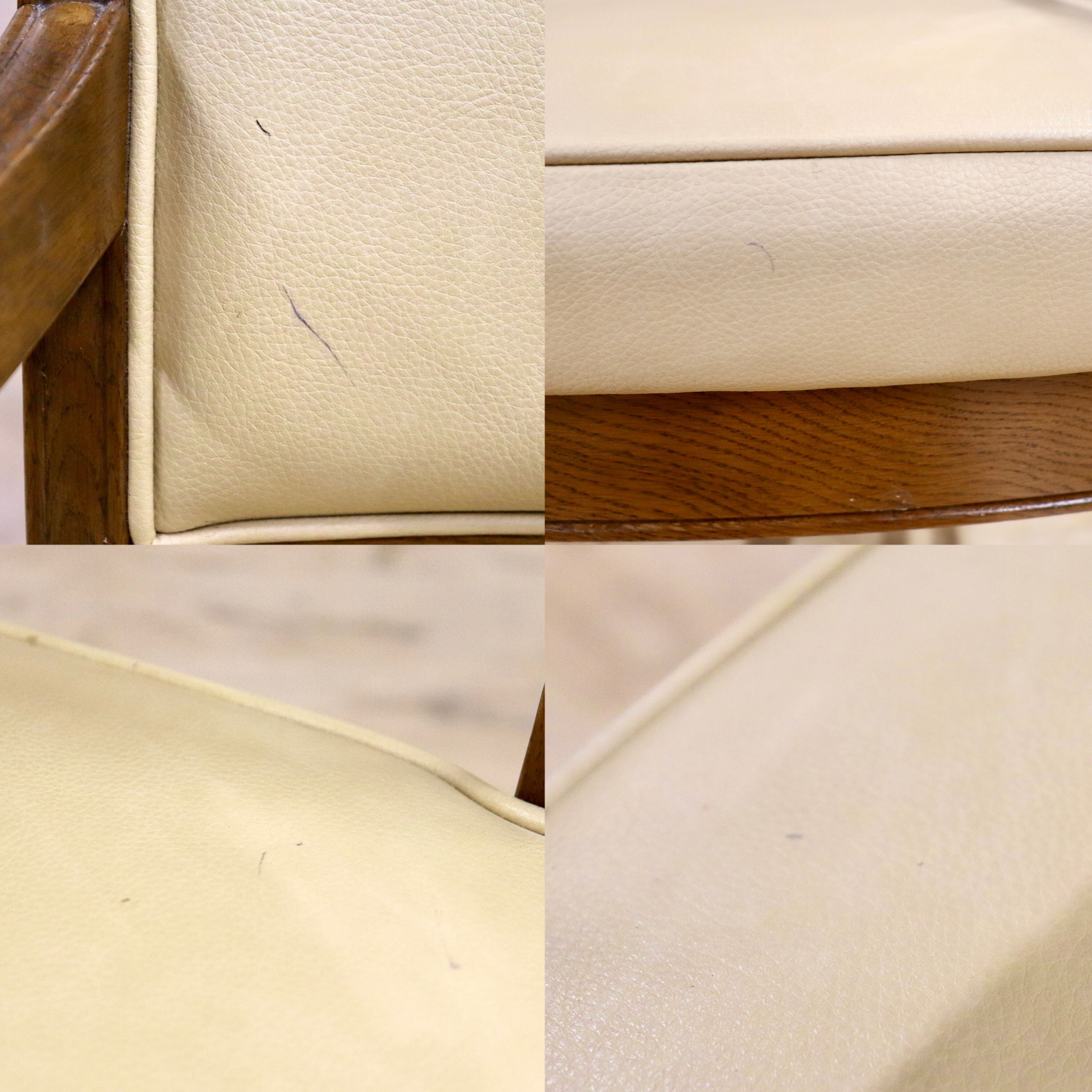 GMHS360D○domani / ドマーニ カリモク最高峰 QUEENS LIFE ダイニングチェア アームチェア レザー アイボリー モダン