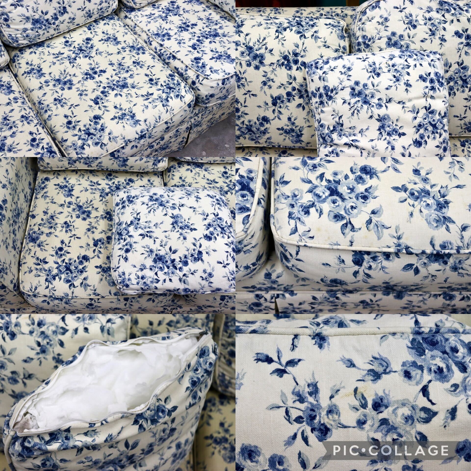 GMHK796○BAUHAUS / バウハウス ローラアシュレイ取扱い 3人掛けソファ トリプルソファ ファブリック エレガント 高級家具 長椅子