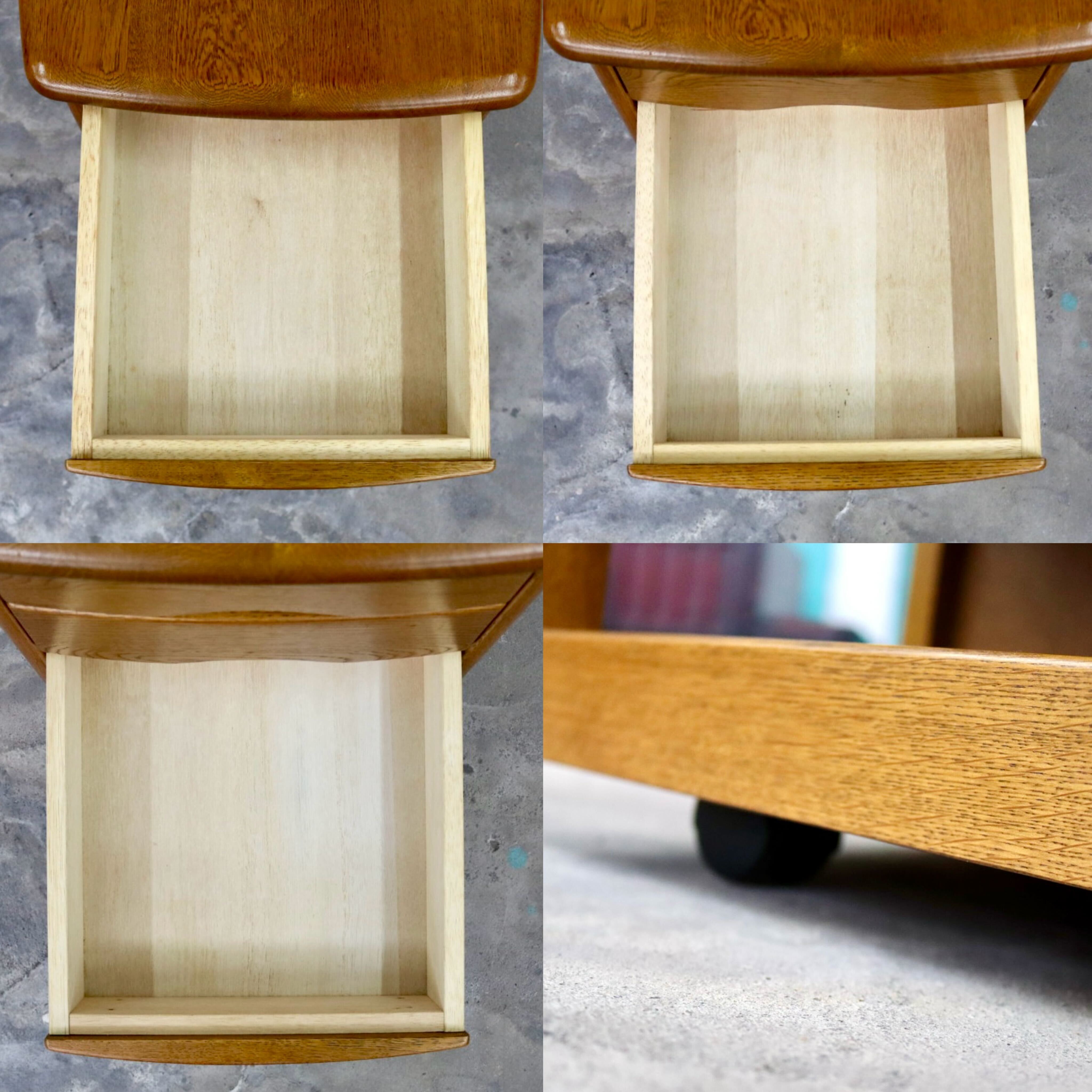 GMIS318○浜本工芸 / HAMAMOTO リビングワゴン サイドテーブル キャビネット 飾り台 キャスター付き 引き出し 国産家具