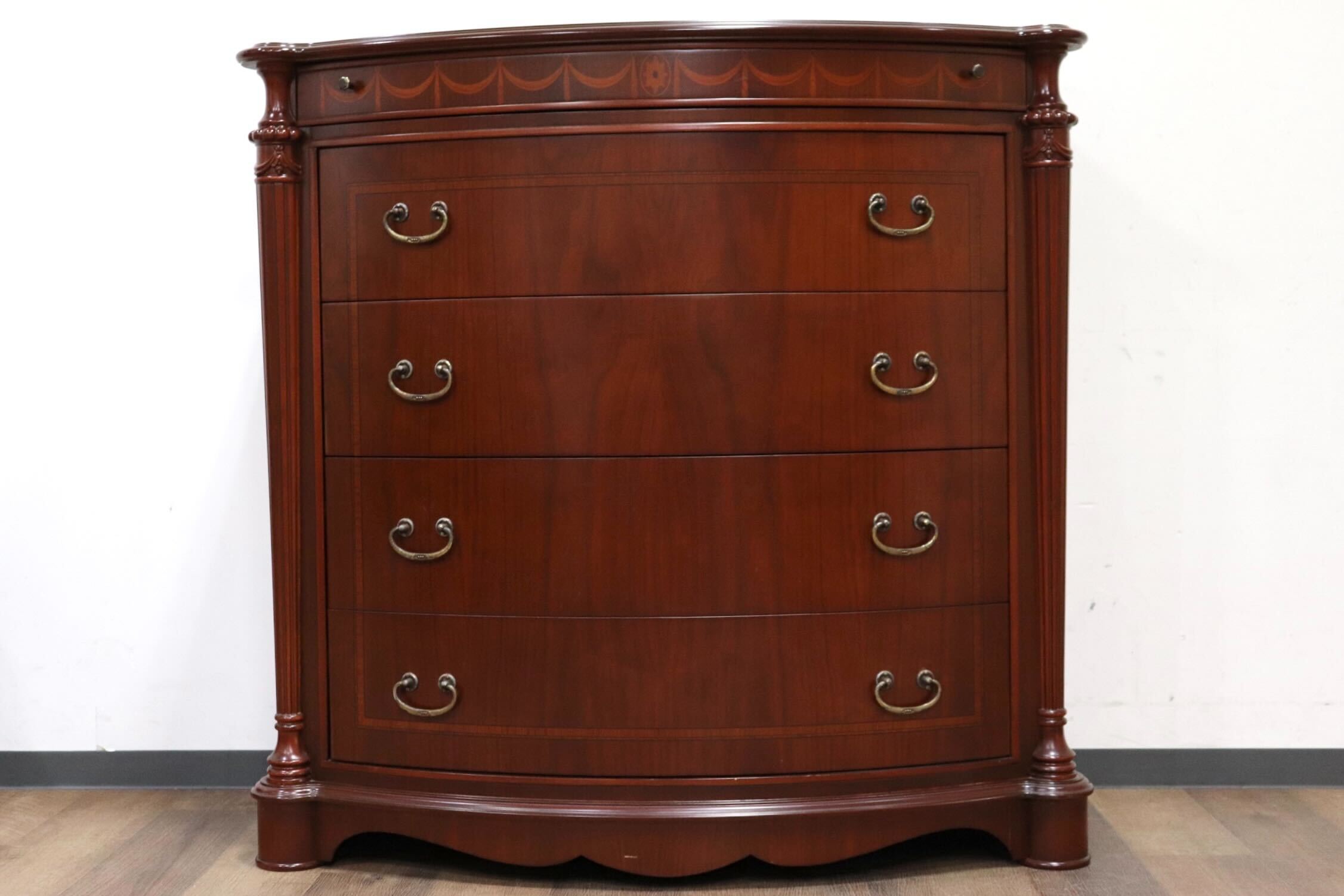 GMIS3○西洋 アンティーク イタリア 象嵌細工 5段チェスト 整理箪笥 洋服タンス 収納家具 彫刻 ヨーロピアン クラシック ヴィンテージ