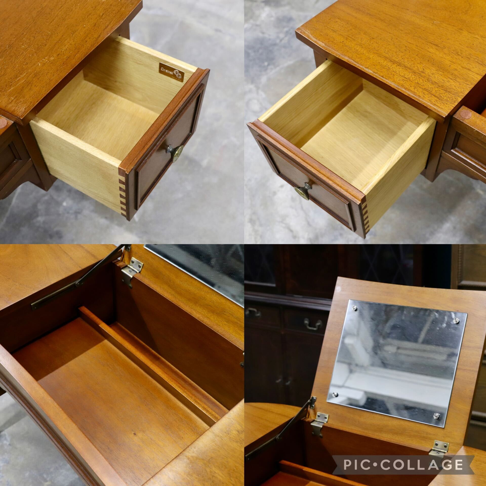 GMIK574○DREXEL HERITAGE /ドレクセルヘリテイジ トライユン ドレッサー デスク 机 クラシック ヴィンテージ アンティーク 定価約43万