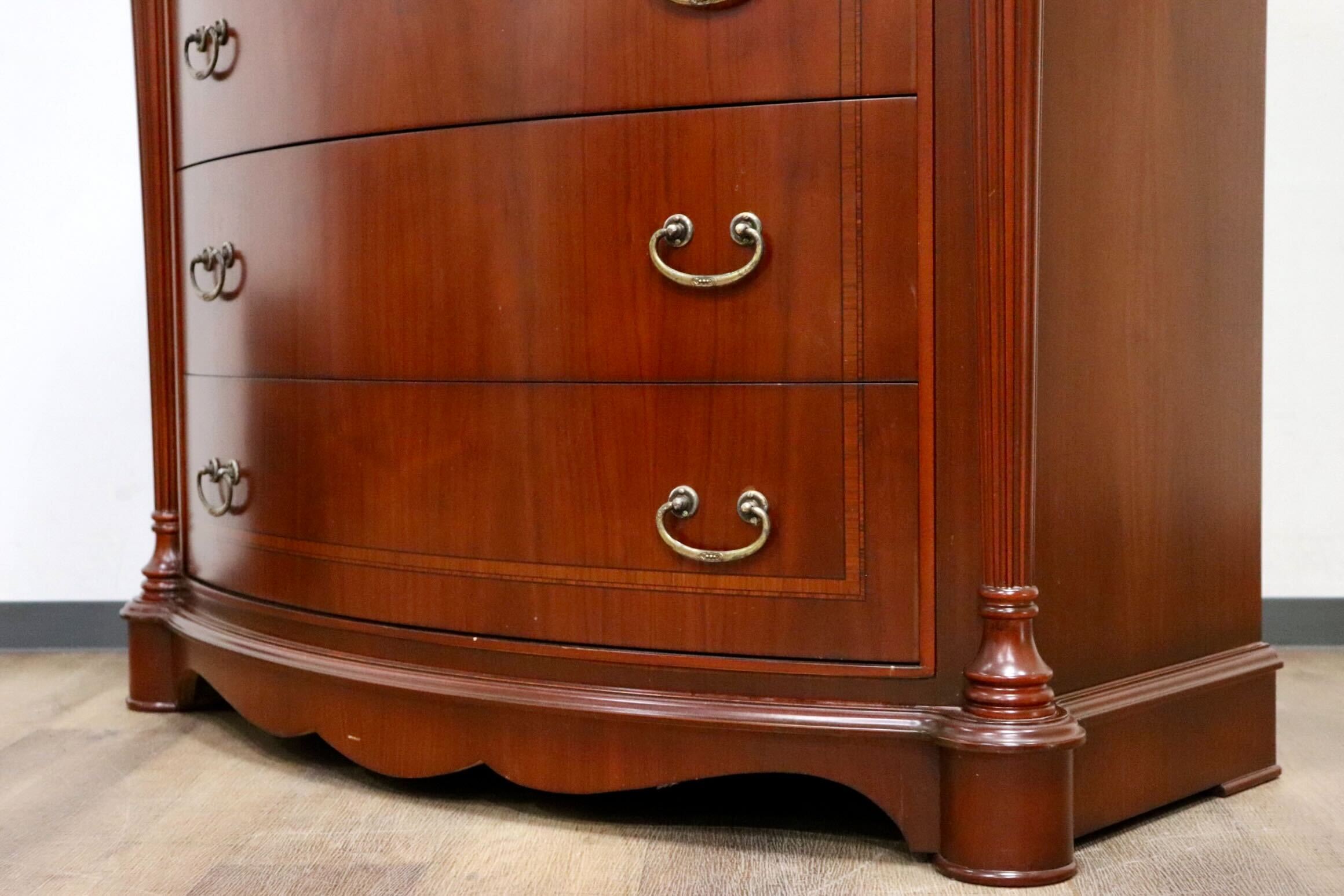 GMIS3○西洋 アンティーク イタリア 象嵌細工 5段チェスト 整理箪笥 洋服タンス 収納家具 彫刻 ヨーロピアン クラシック ヴィンテージ