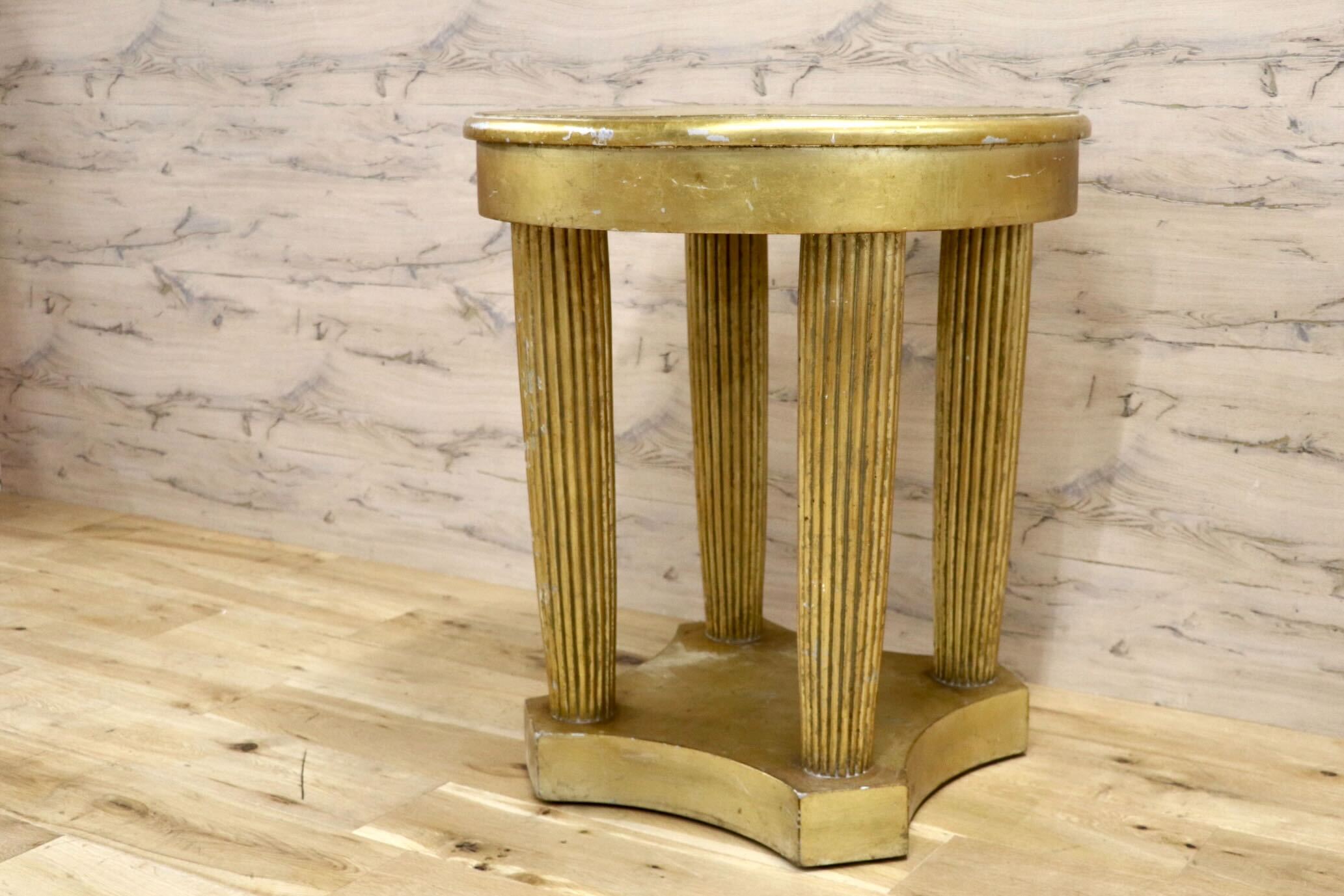 GMHH465○サイドテーブル 花台 飾り台 アンティーク ロココ調 ゴールド エレガント クラシック 店舗什器