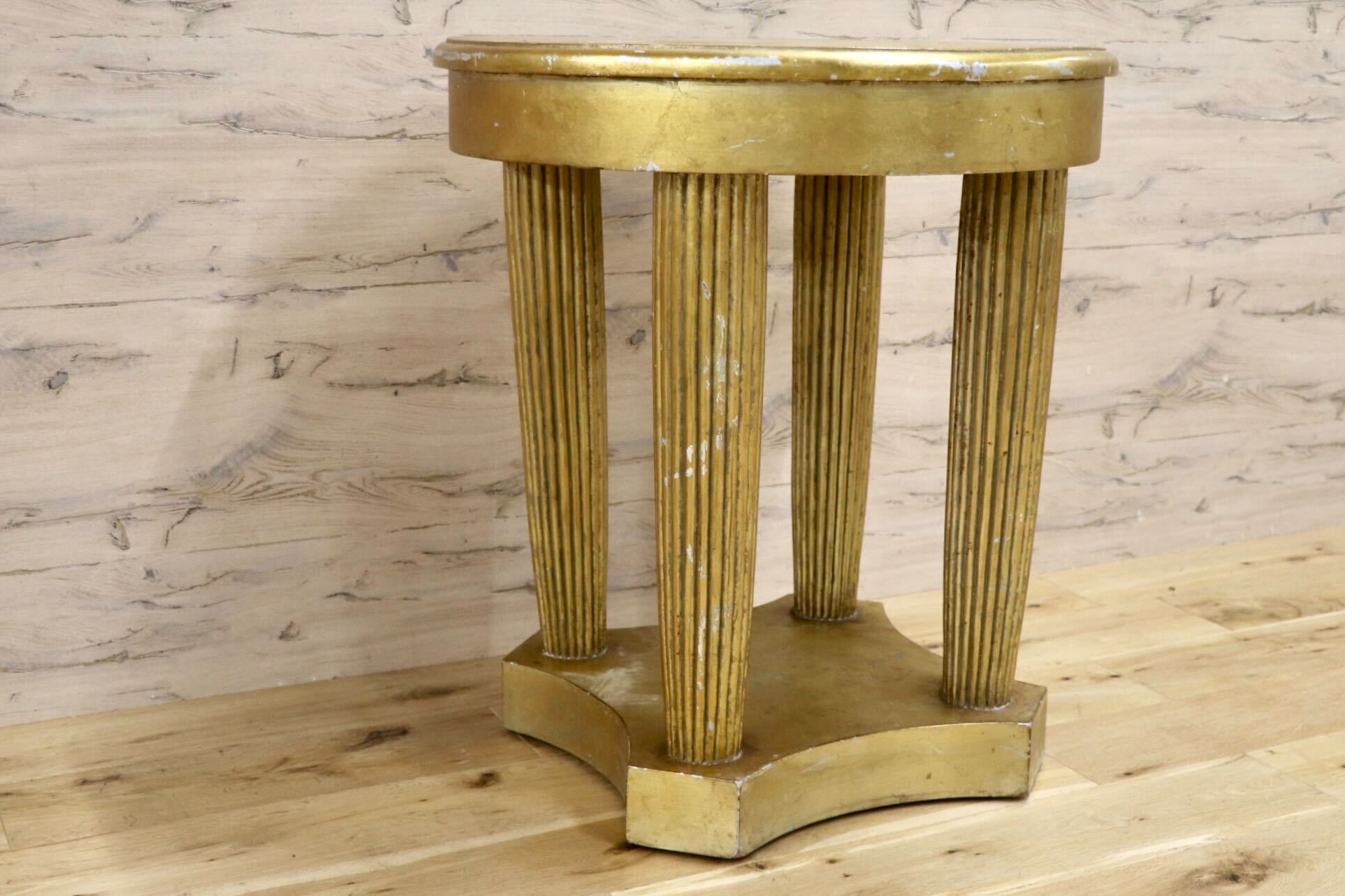 GMHH465○サイドテーブル 花台 飾り台 アンティーク ロココ調 ゴールド エレガント クラシック 店舗什器