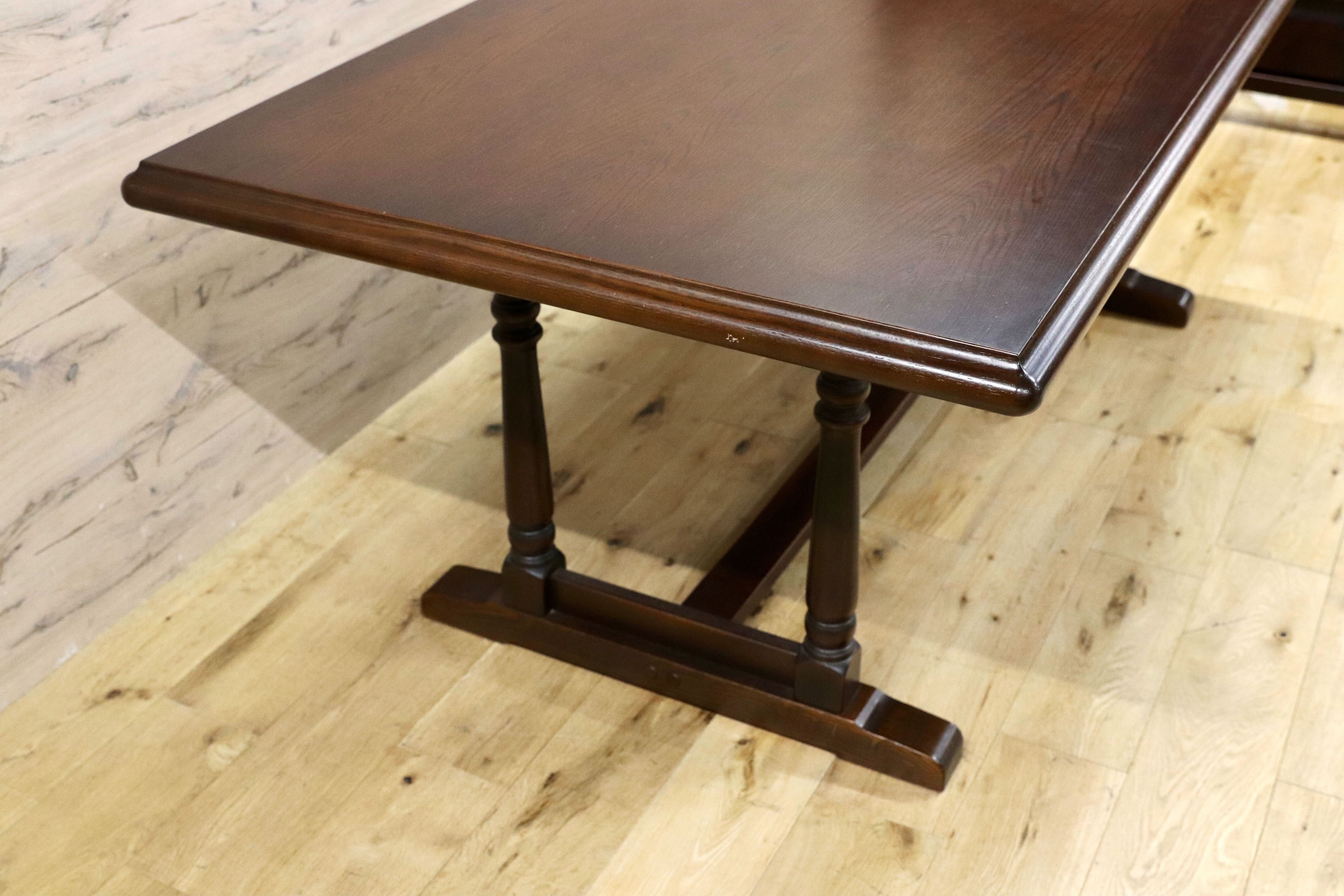 GMGK427○静岡家具 ダイニングテーブル 食卓テーブル 楢材 オールド クラシック カントリー 家具 希少