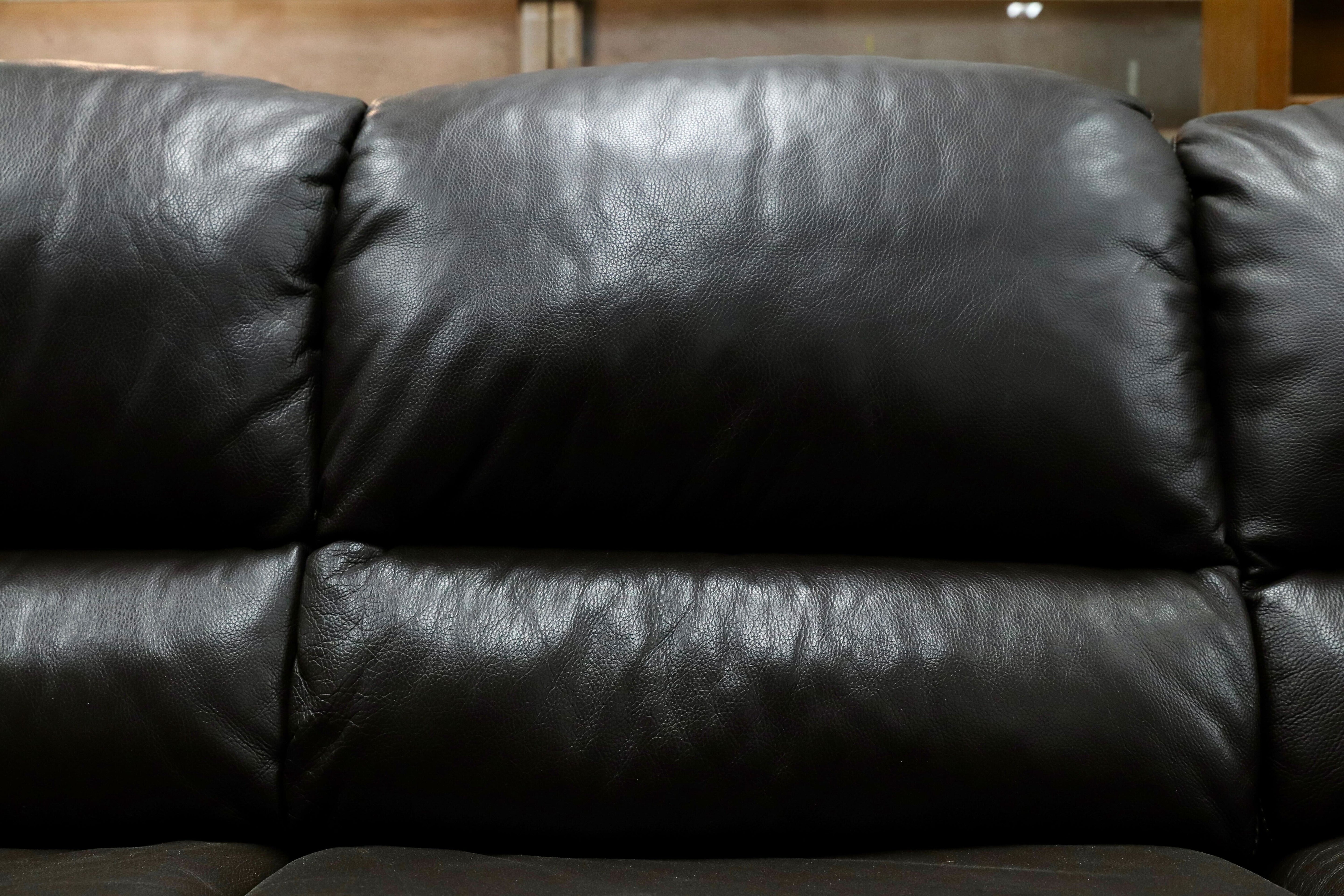 GMHS497○IDC大塚家具 オースチン カウチソファ ダークブラウン 3人掛けソファ トリプルソファ 総本革 モダン 約40万