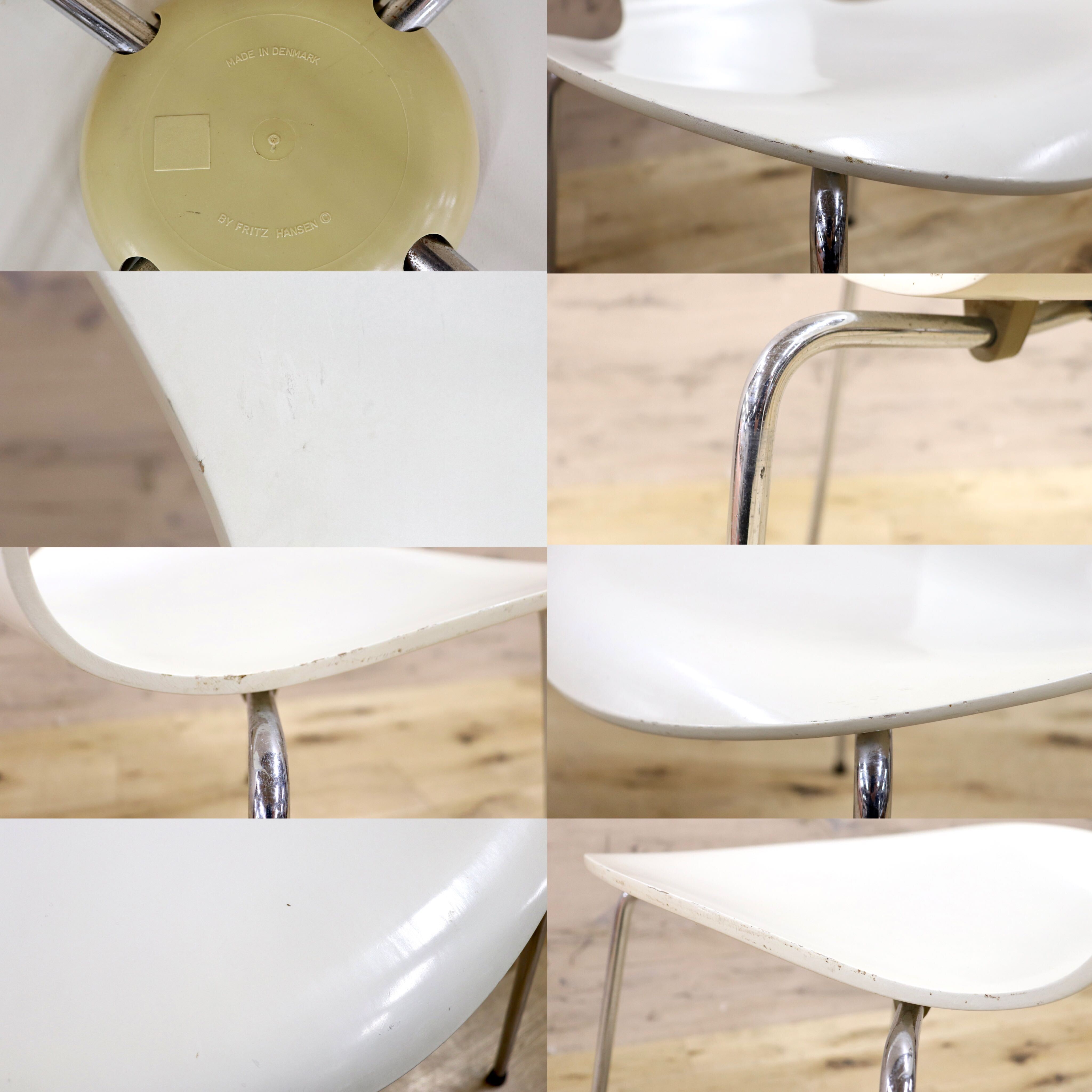 GMGK513E○FRITZ HANSEN / フリッツハンセン セブンチェア ホワイト スタッキングチェア 2脚セット 北欧家具 名作 91年 ヴィンテージ