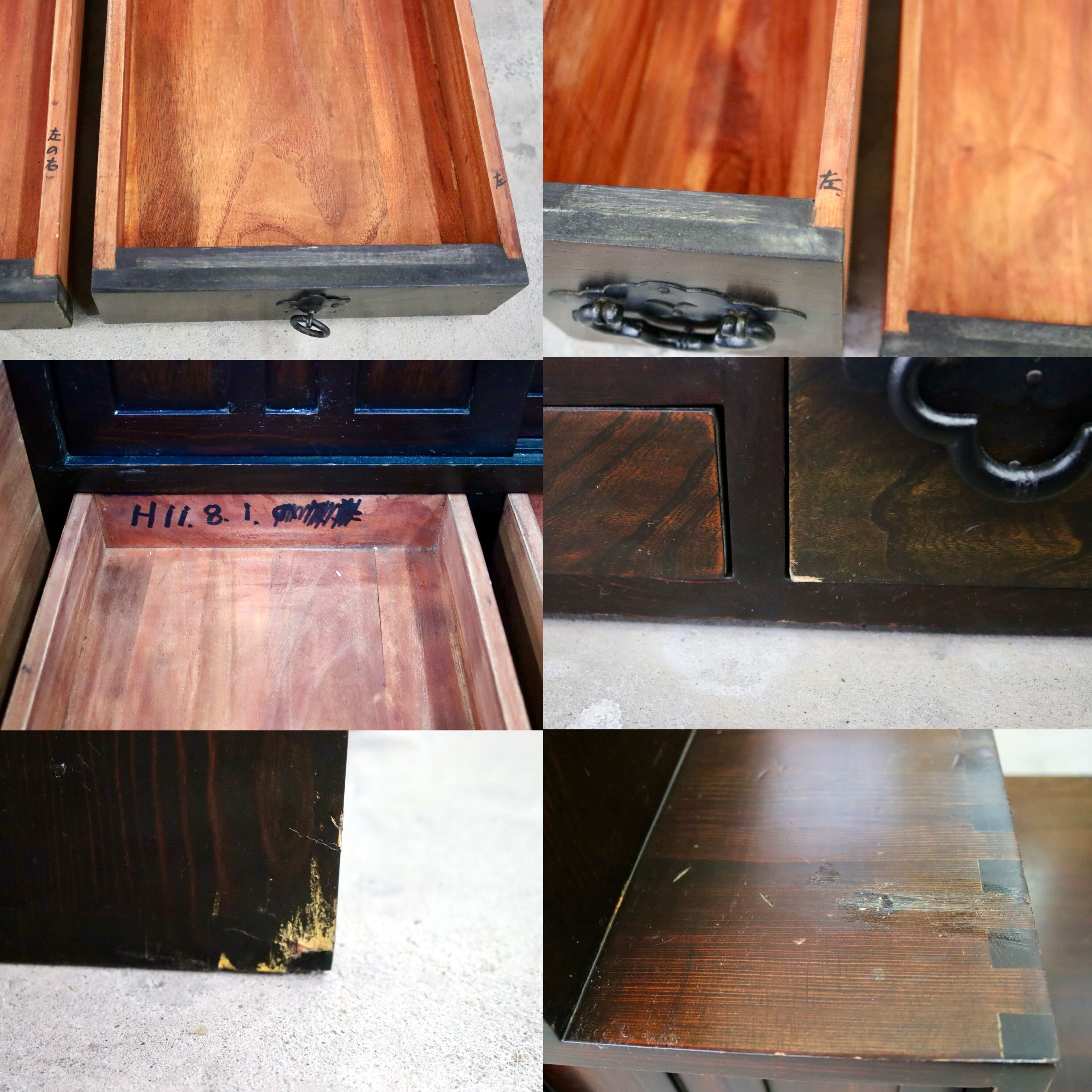 GMIS316○階段箪笥 両面 時代箪笥 和家具 和モダン 和室 座敷 古民家 チェスト 整理箪笥 引き出し収納 レトロ