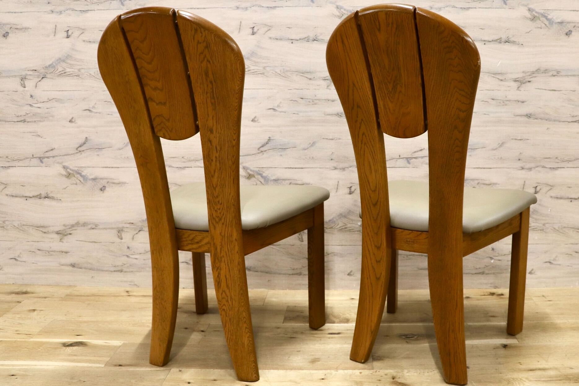 GMHK760A○浜本工芸 / HAMAMOTO ダイニングチェア 椅子 合皮 楢無垢 2脚セット 国産家具