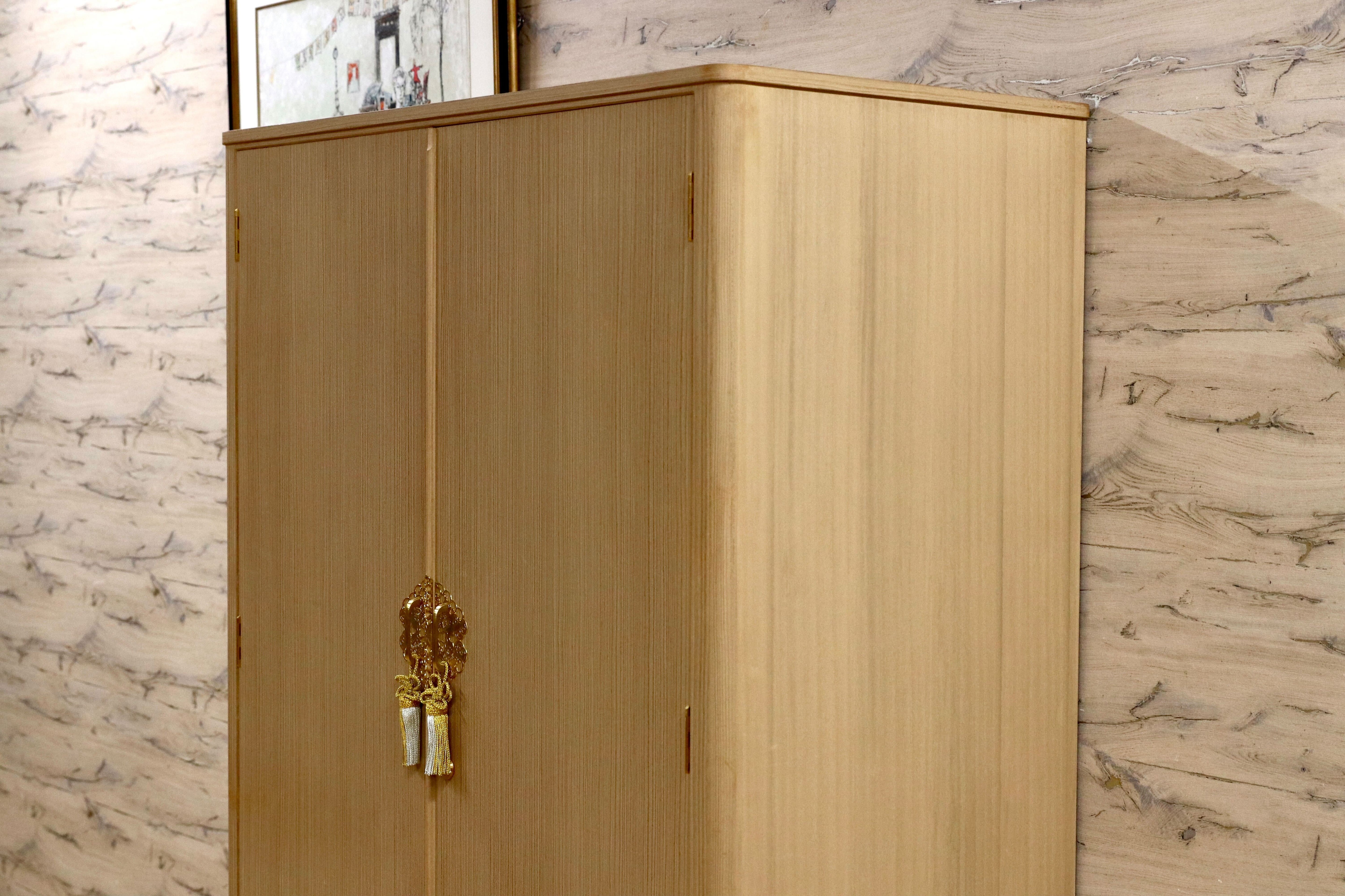 GMIS423○木匠 政成政輝作 伝統工芸 ワードローブ 洋服箪笥 桐箪笥 箪笥 タンス 着物箪笥