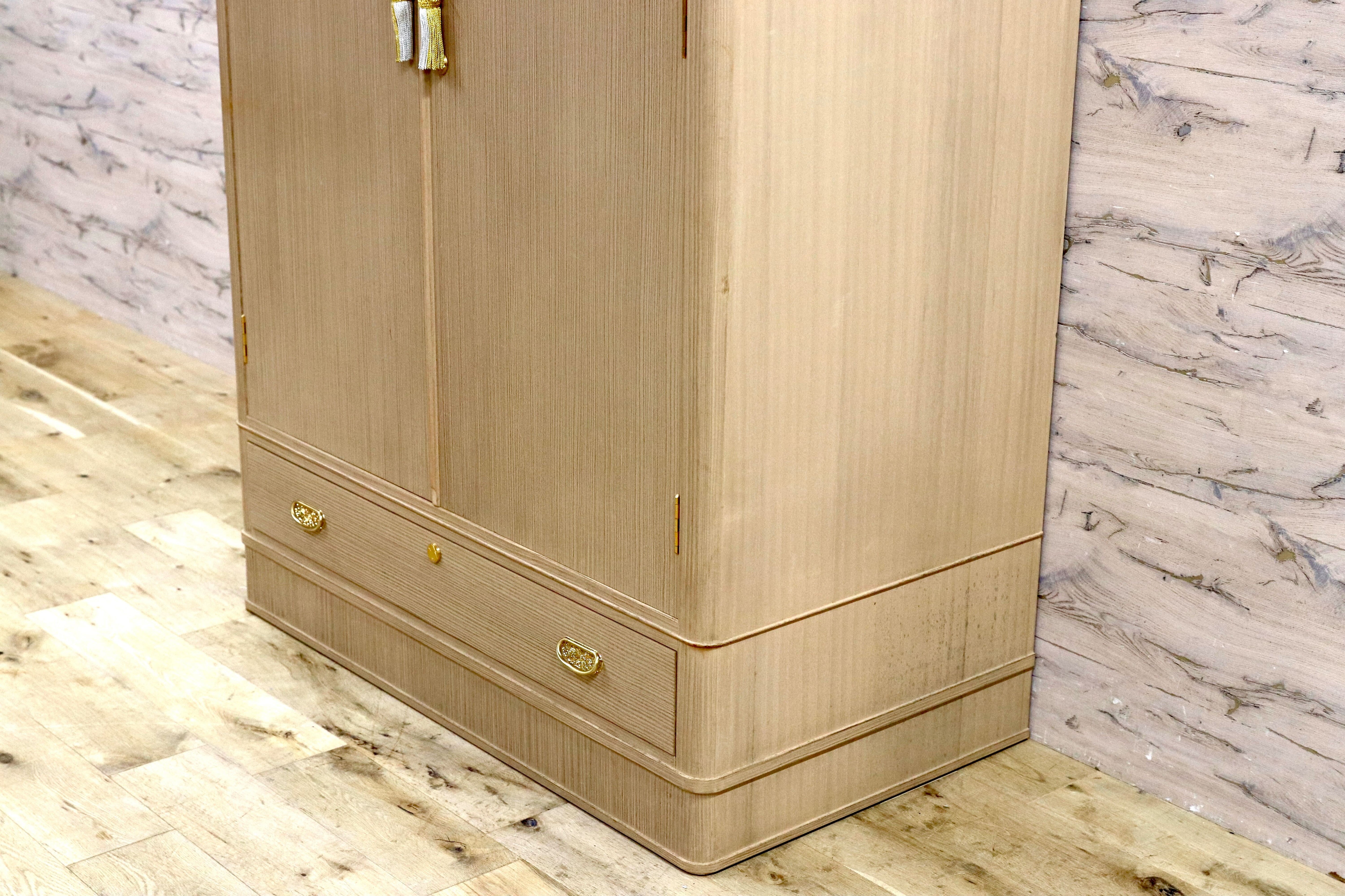 GMIS423○木匠 政成政輝作 伝統工芸 ワードローブ 洋服箪笥 桐箪笥 箪笥 タンス 着物箪笥