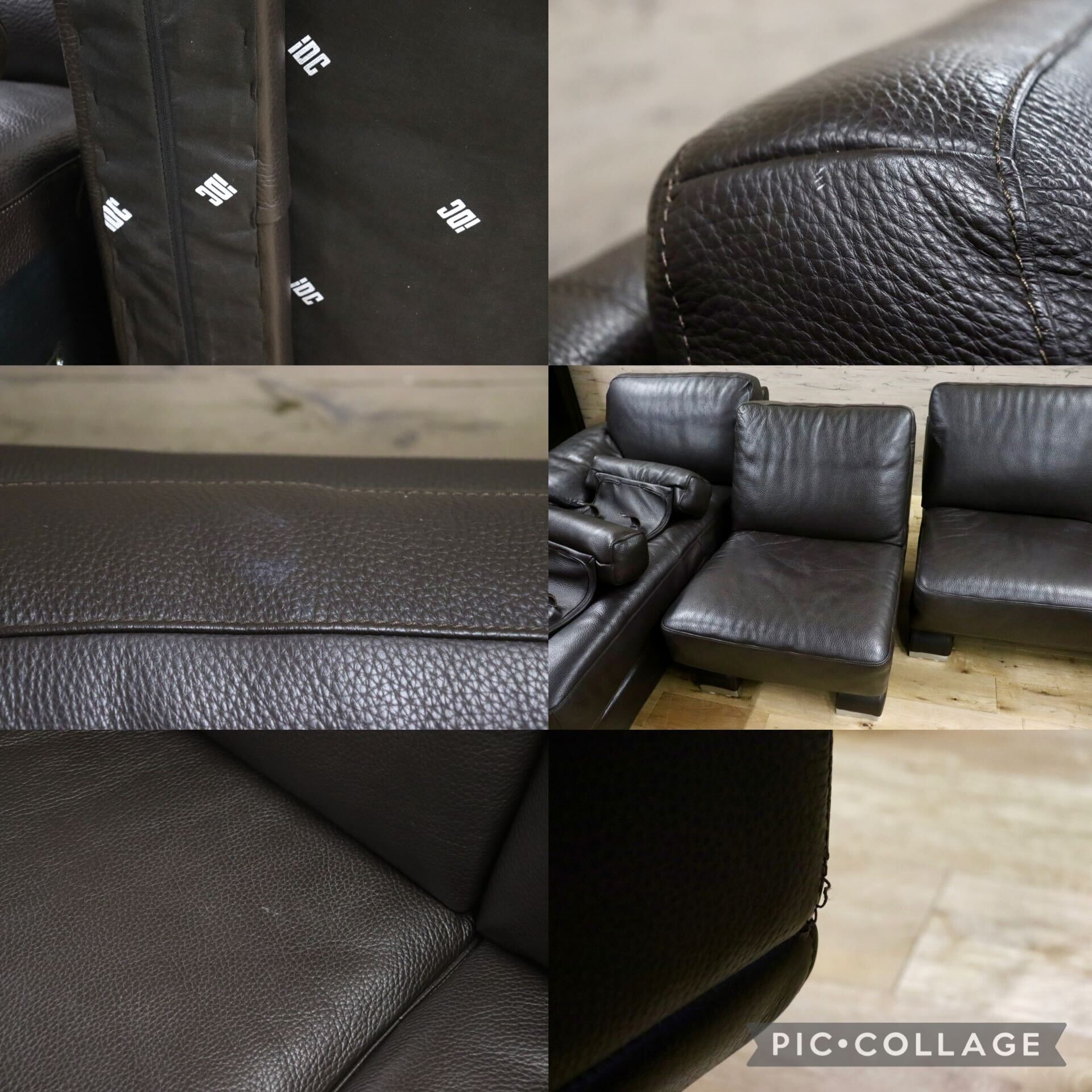 GMIH365○IDC大塚家具 L/S LUXE-01 カウチソファ コーナーソファ 本革 ダークブラウン 最高級 スタイリッシュモダン 定価約83万