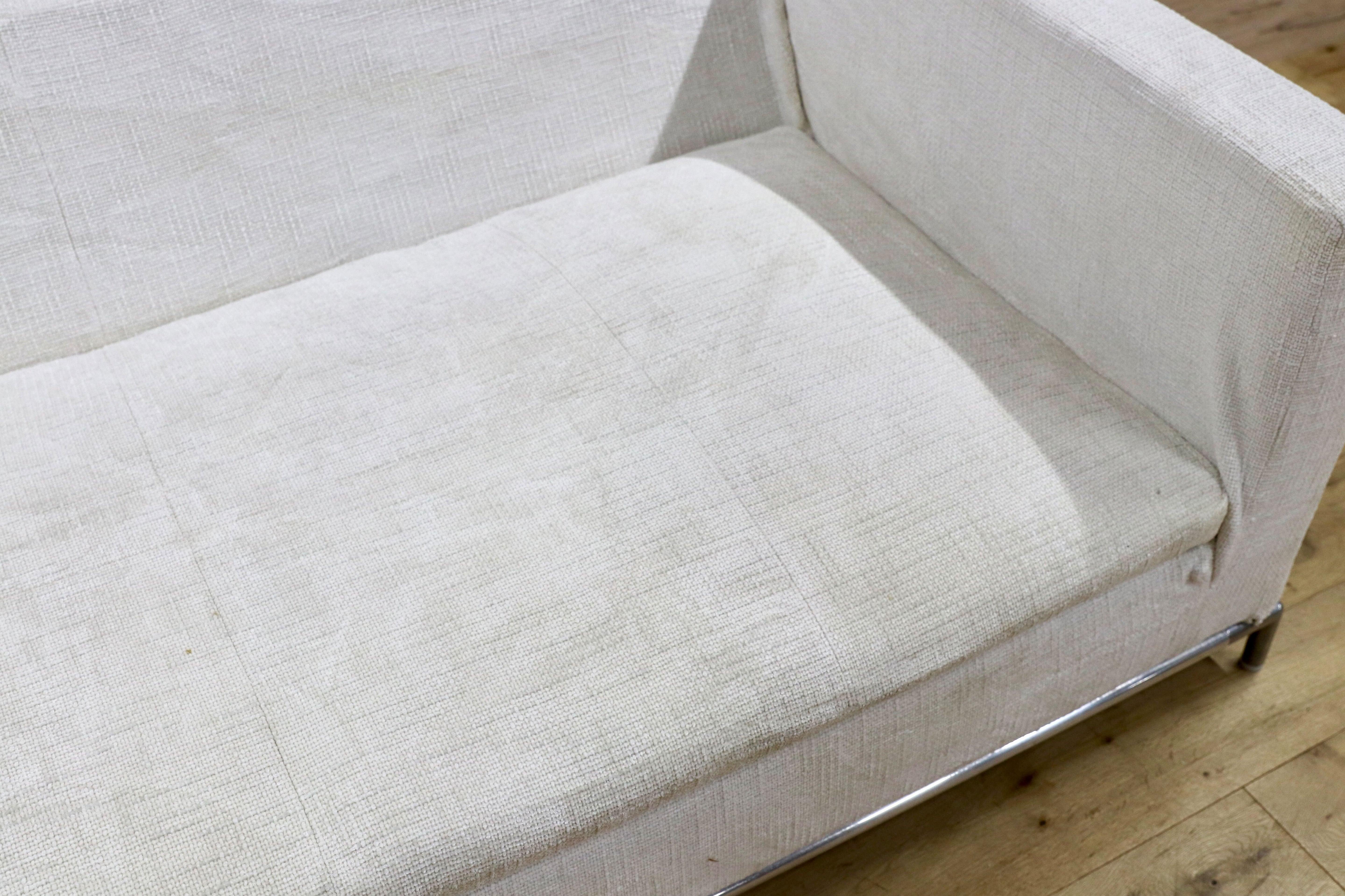 GMIS256○B&B ITALIA / ビーアンドビー GEORGE ジョージ 3人掛けソファ トリプルソファ 白 布張り アントニオ・チッテリオ 定価約80万