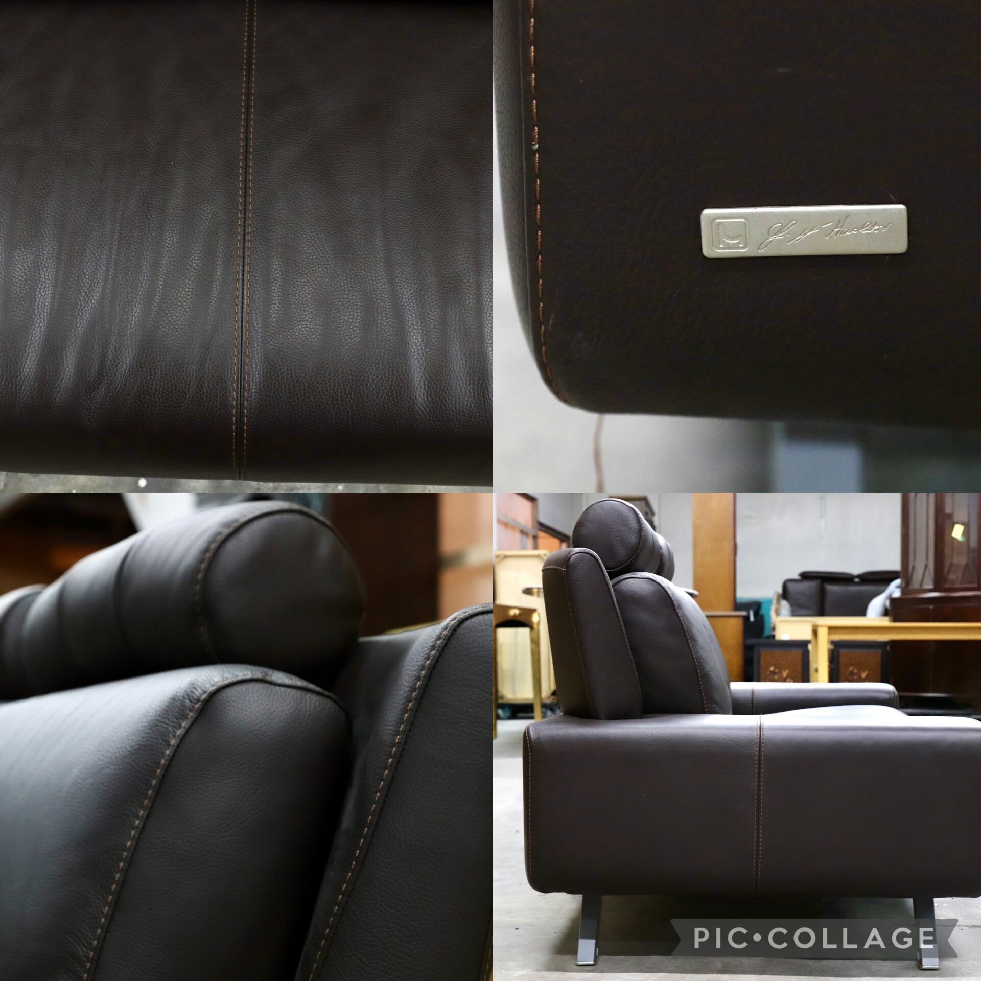 GMIS135B○NICOLETTI / ニコレッティ 2人掛けソファ ラブソファ 本革 レザー イタリアモダン ダークブラウン 長椅子
