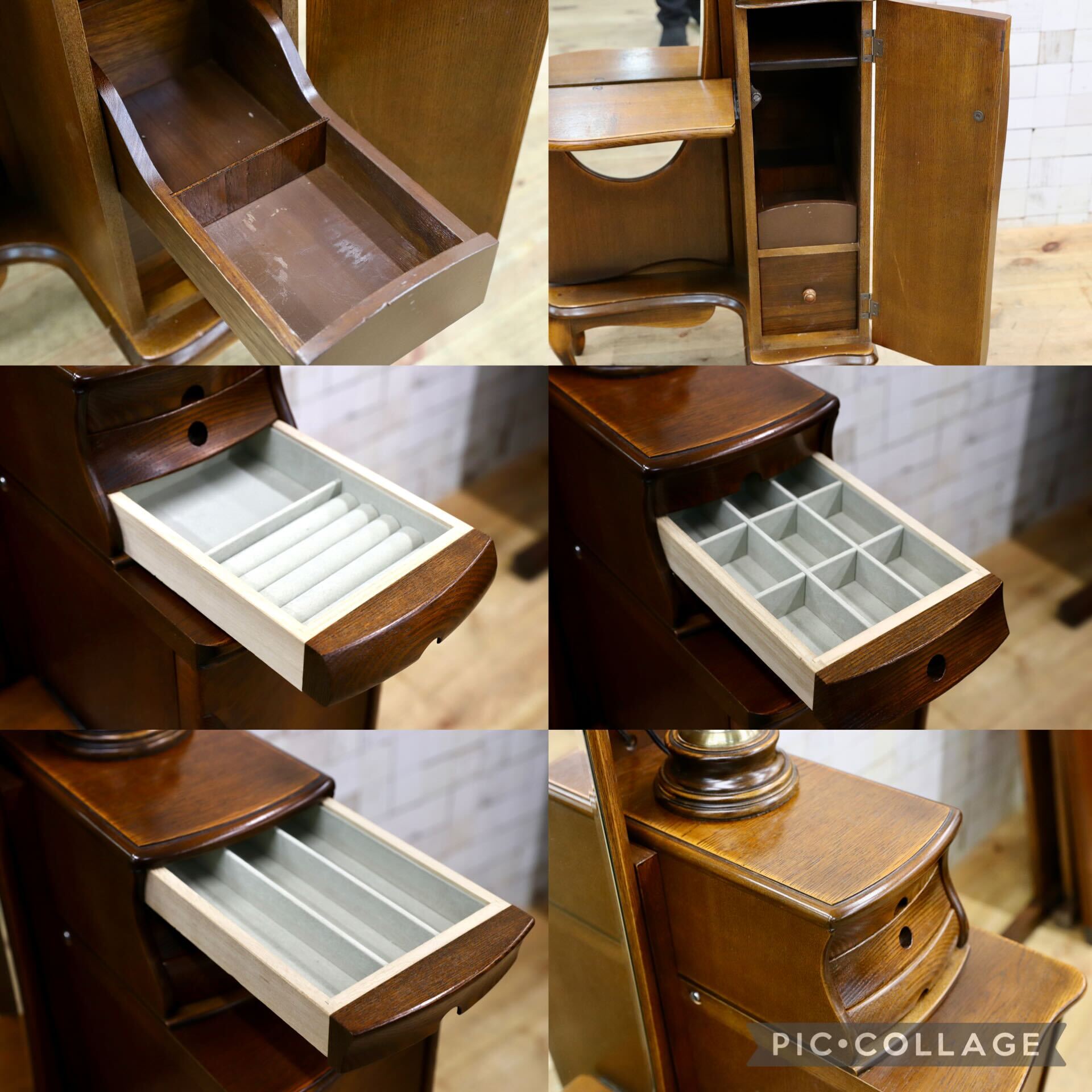 GMIS298○松永工房 カンティーニュ ドレッサー 鏡台 アンティーク エレガント クラシック IDC大塚家具 高級家具