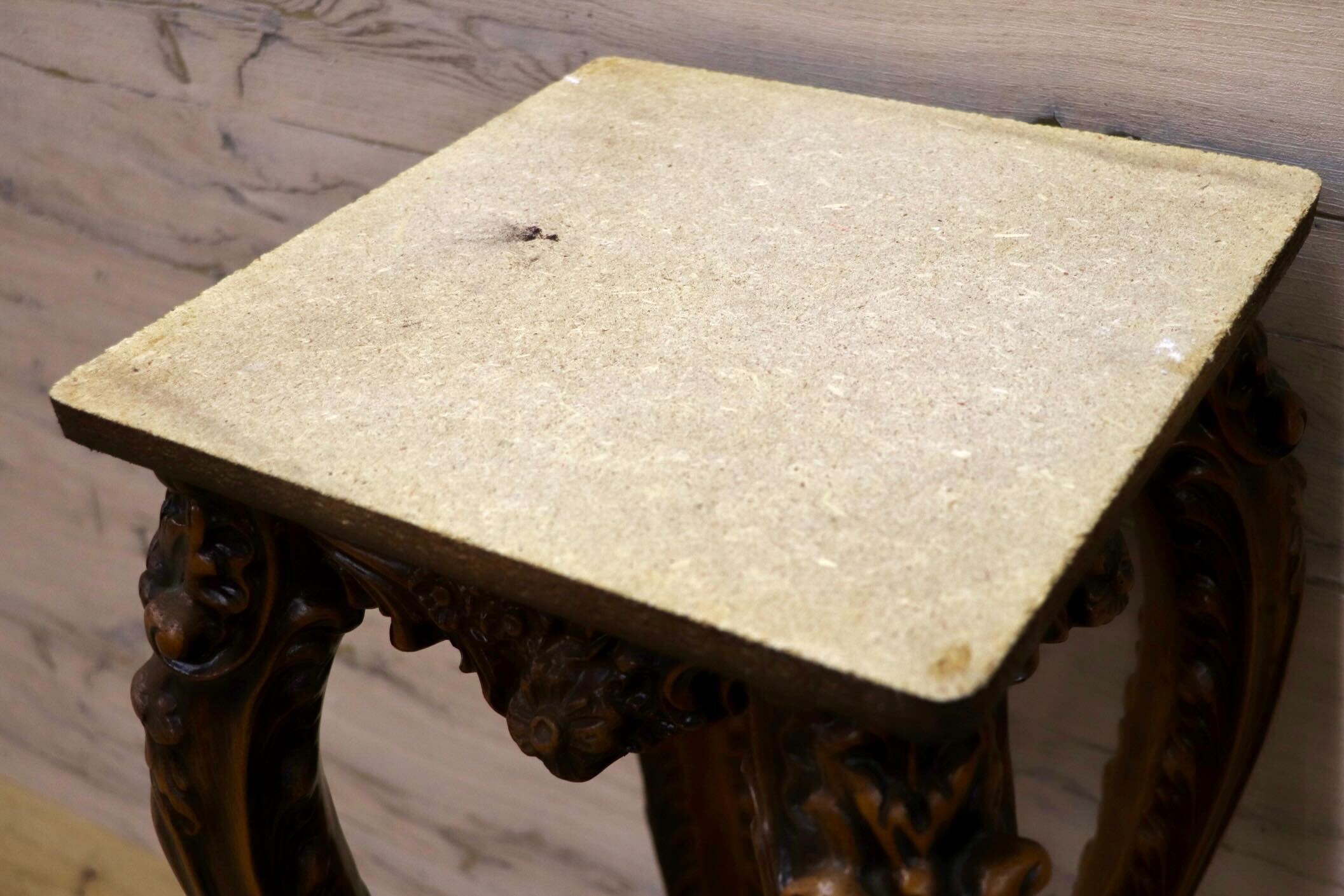 GMHK747○大理石風 木製 サイドテーブル 花台 飾り台 フラワースタンド ヨーロピアン 猫脚 西洋 クラシック アンティーク調