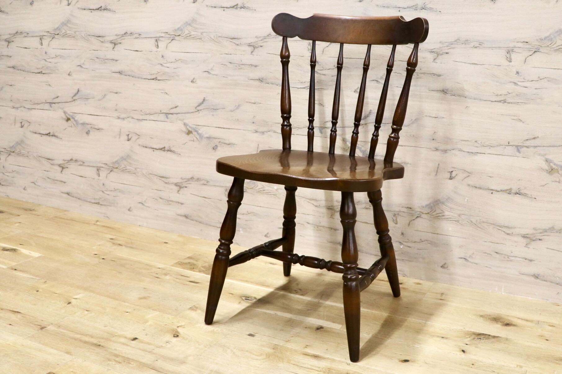 GMHK648A○飛騨産業 / HIDA ダイニングチェア 椅子 ウィンザーチェア キツツキ 飛騨家具 レトロ カントリー