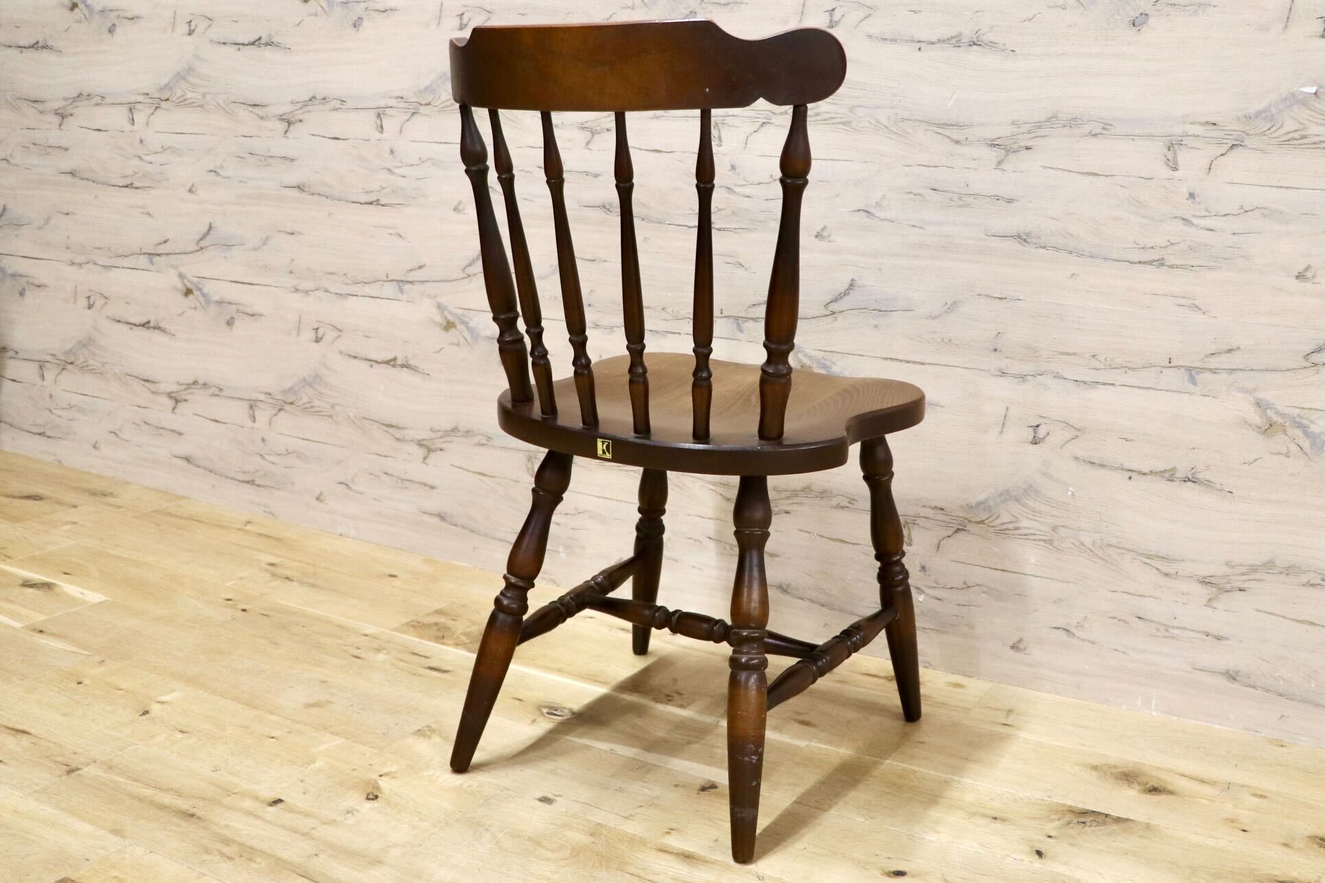 GMHK648A○飛騨産業 / HIDA ダイニングチェア 椅子 ウィンザーチェア キツツキ 飛騨家具 レトロ カントリー