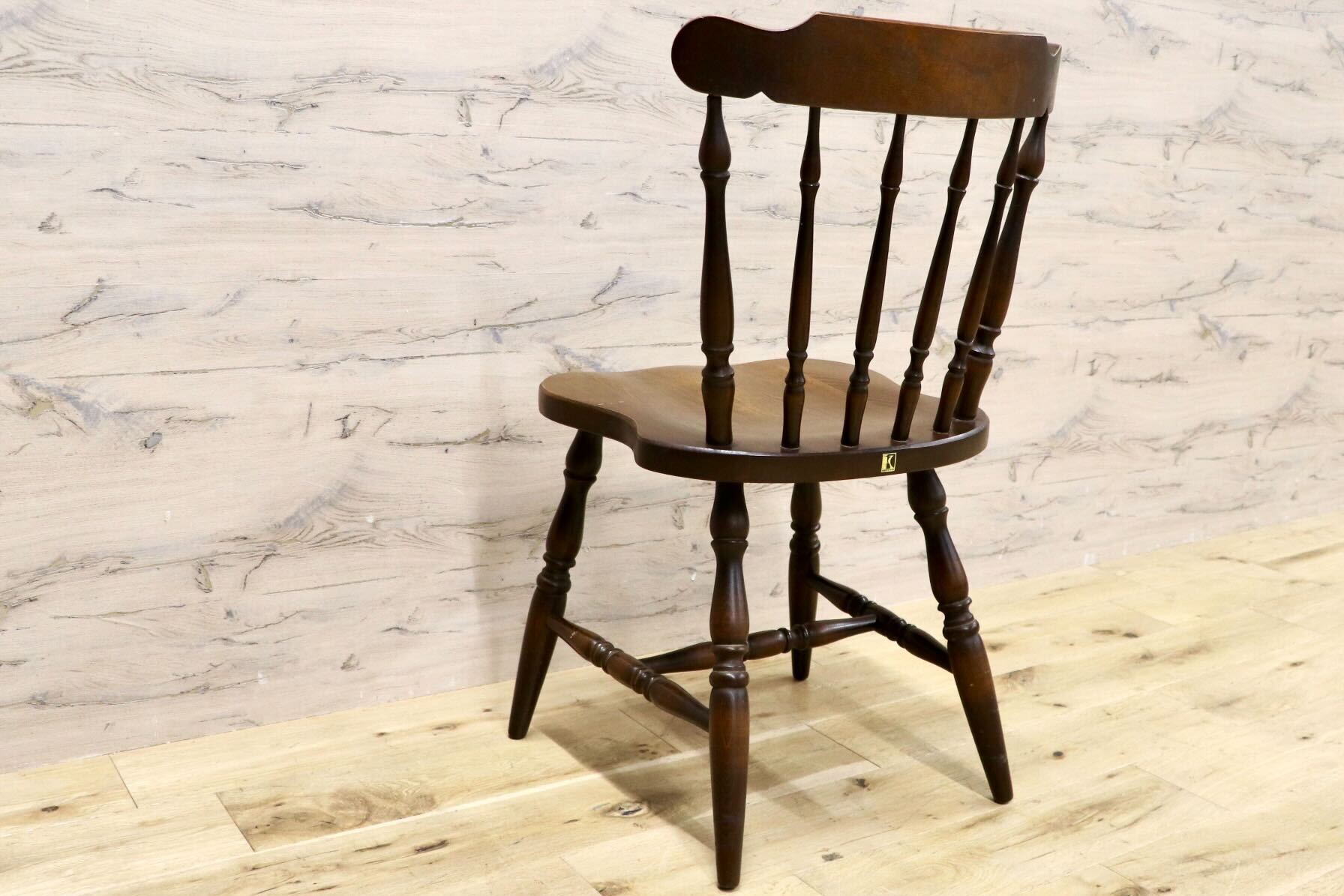 GMHK648A○飛騨産業 / HIDA ダイニングチェア 椅子 ウィンザーチェア キツツキ 飛騨家具 レトロ カントリー